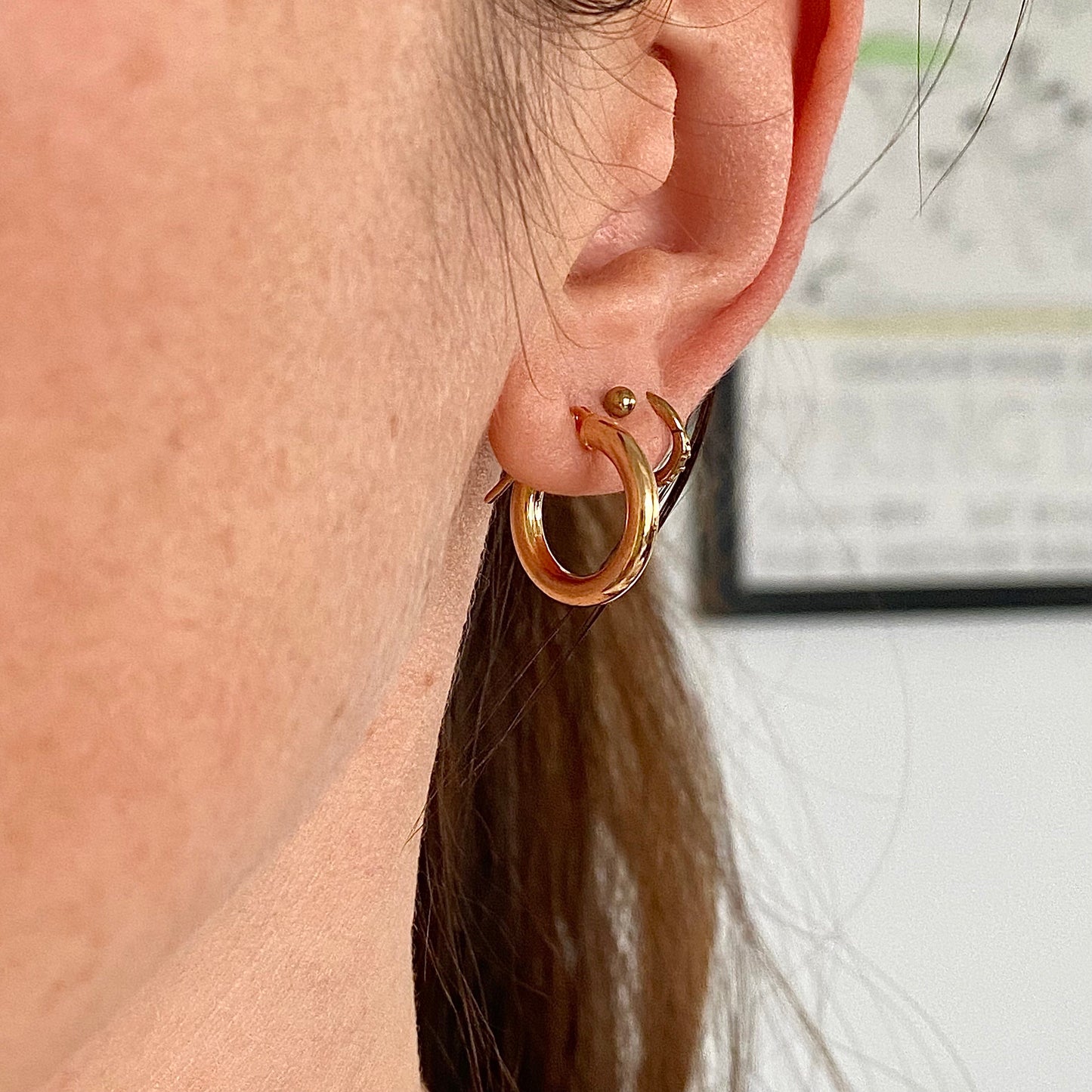 9ct Gold Thick Italian 'Unoaerre' Hoop Earrings | 17mm