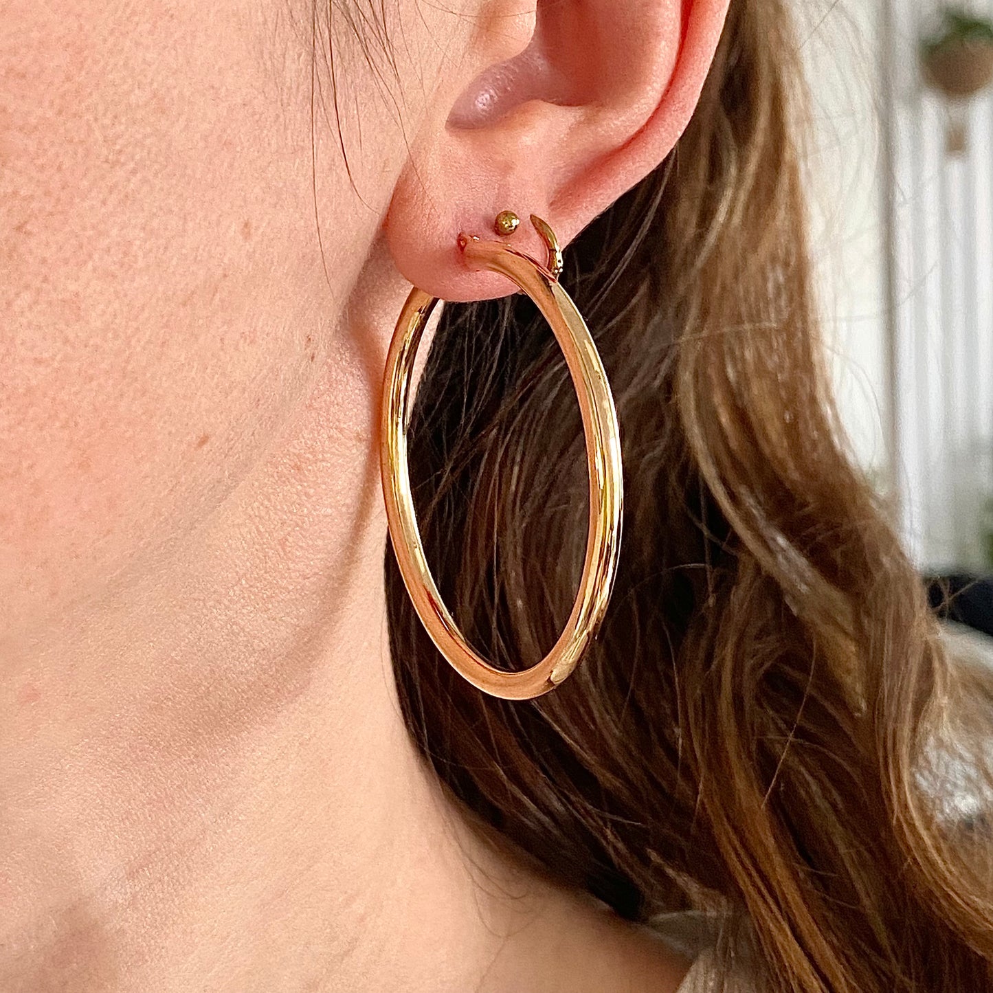 Fantastic Large Italian 9ct 'Unoaerre' Gold Hoops | 56mm