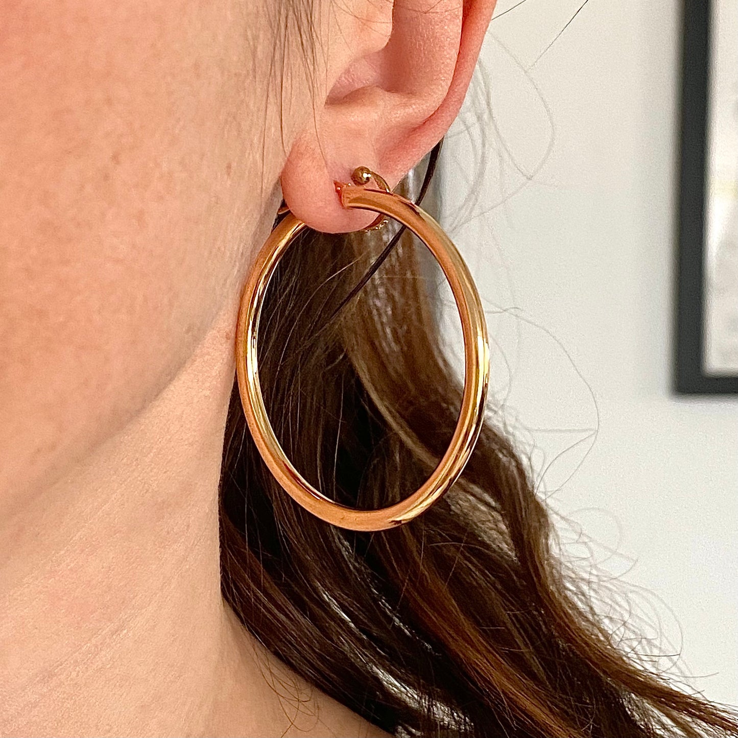 Fantastic Large Italian 9ct 'Unoaerre' Gold Hoops | 56mm