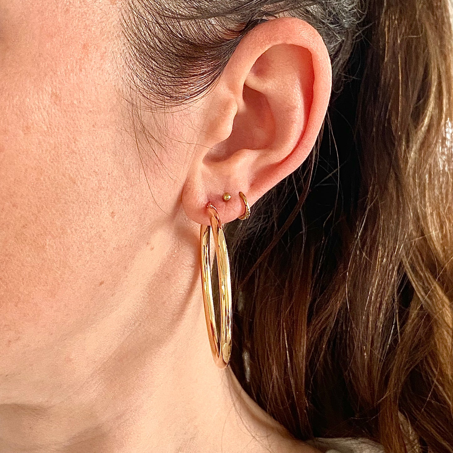 Fantastic Large Italian 9ct 'Unoaerre' Gold Hoops | 56mm