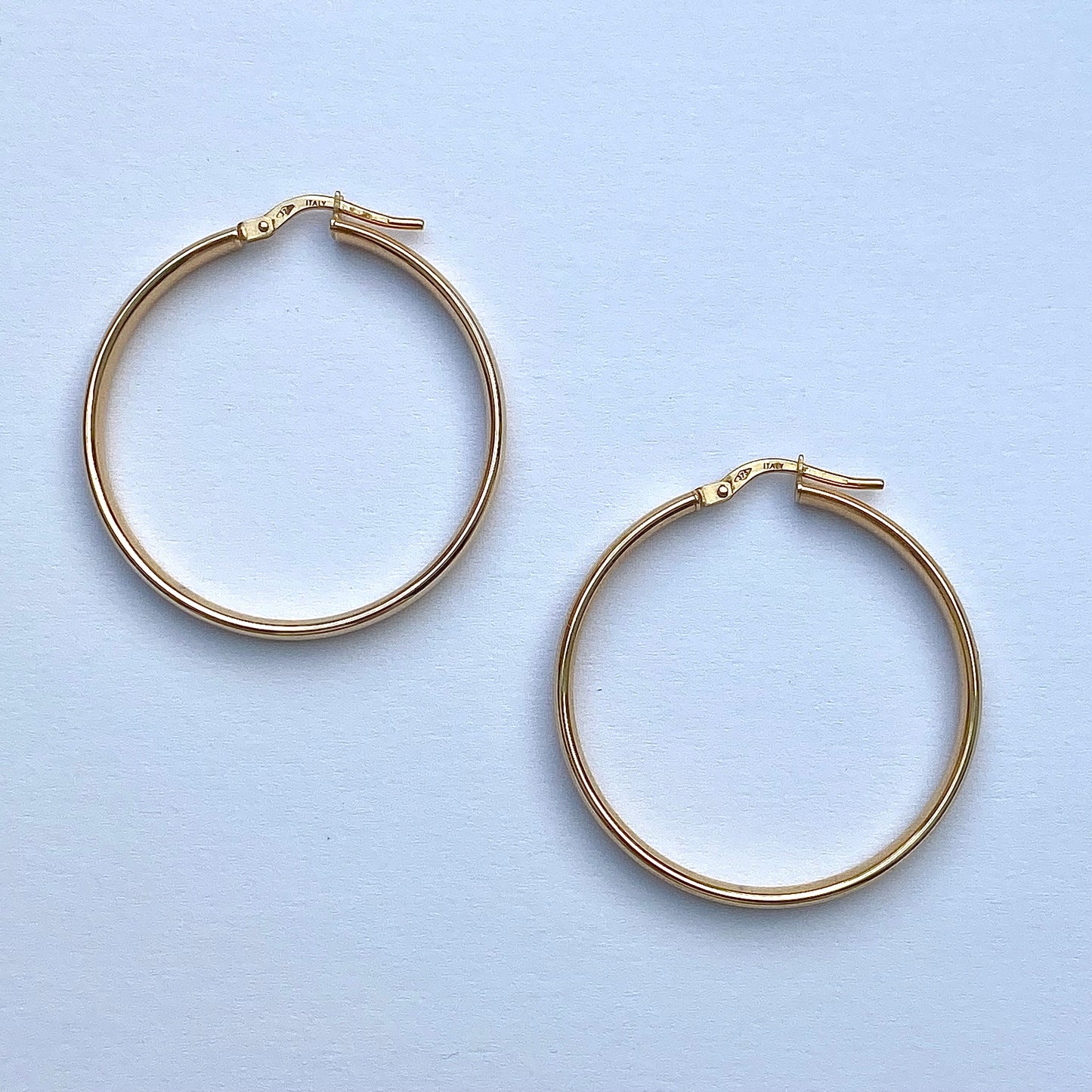 Fabulous 9ct Gold Italian Flat Hoops | 33mm