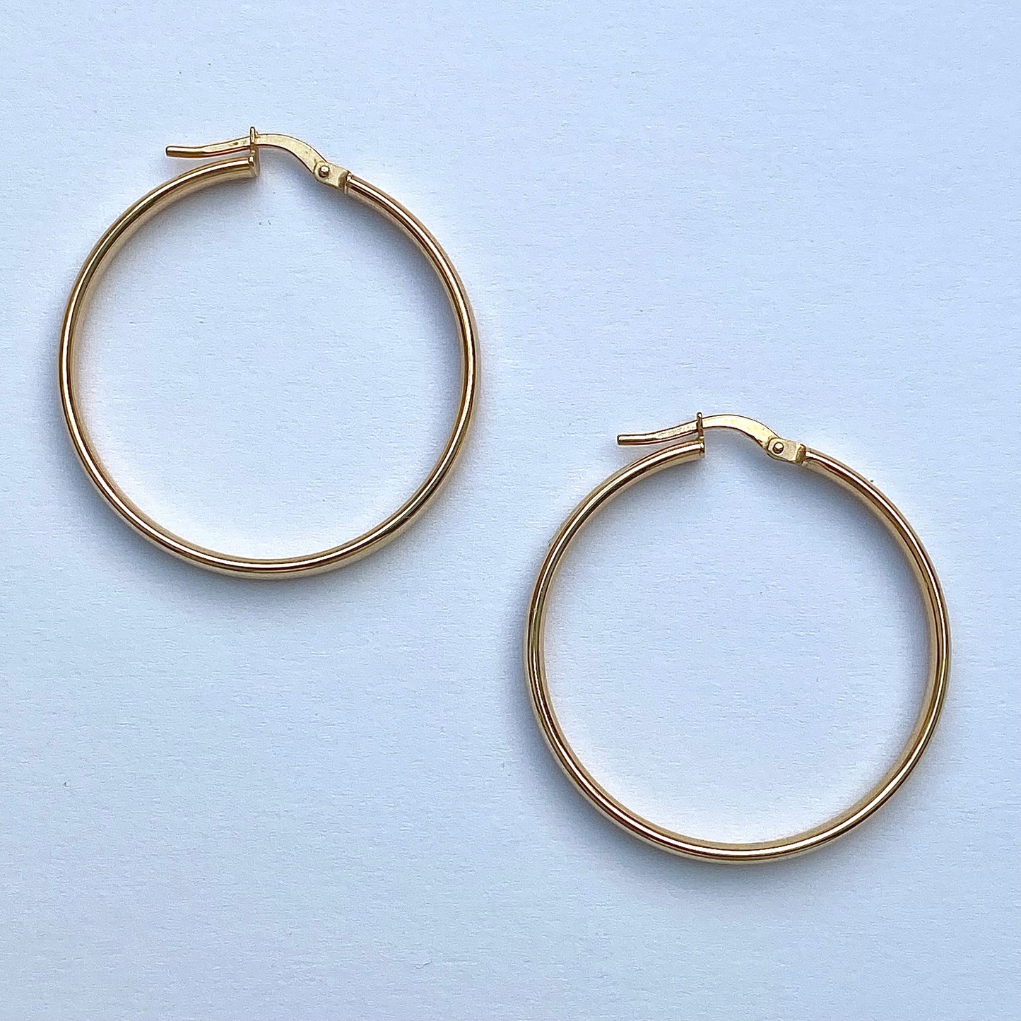 Fabulous 9ct Gold Italian Flat Hoops | 33mm