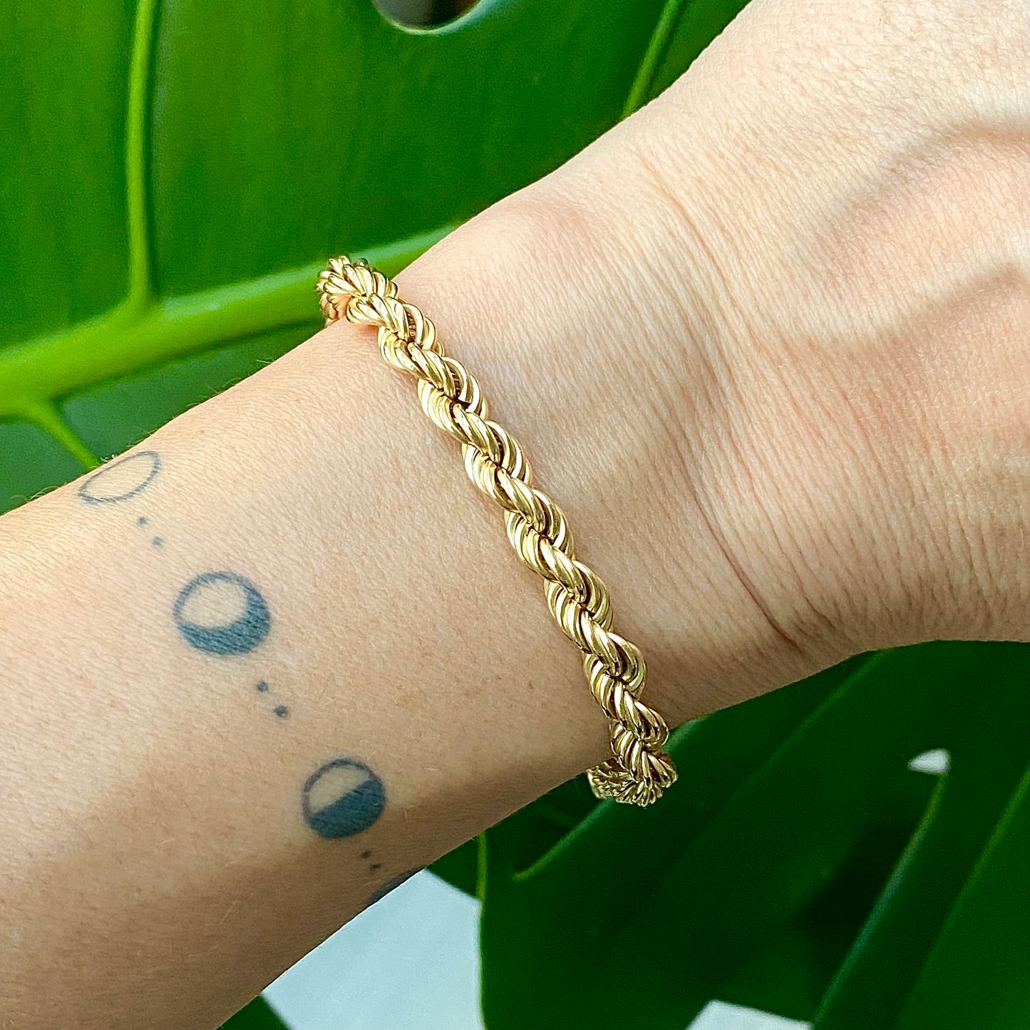 Lovely Chunky 9ct Gold Rope Bracelet | 7" | 5.5mm