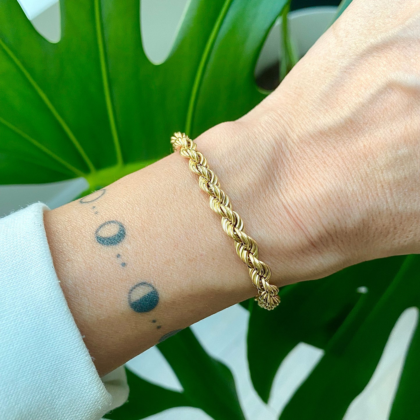 Lovely Chunky 9ct Gold Rope Bracelet | 7" | 5.5mm