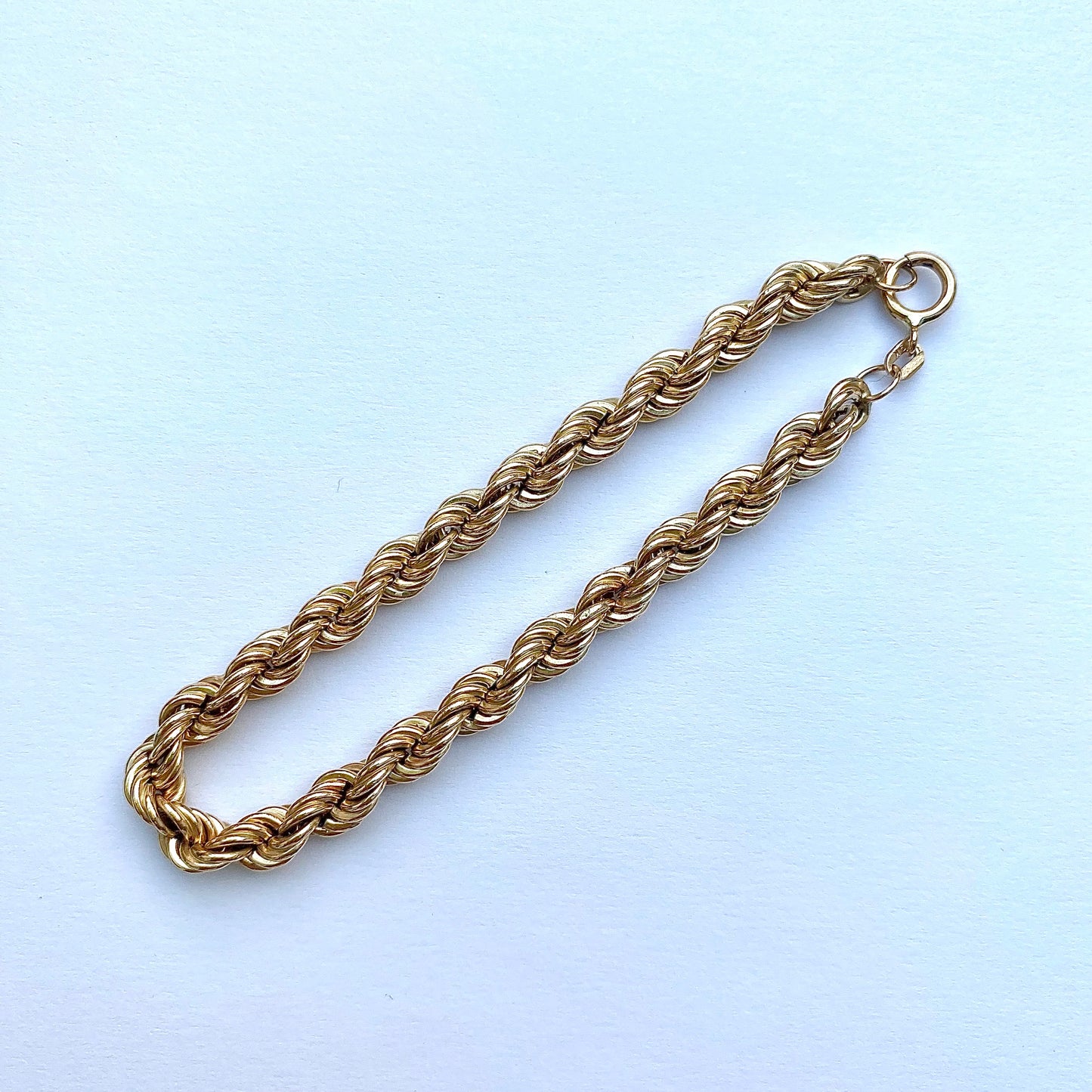 Lovely Chunky 9ct Gold Rope Bracelet | 7" | 5.5mm