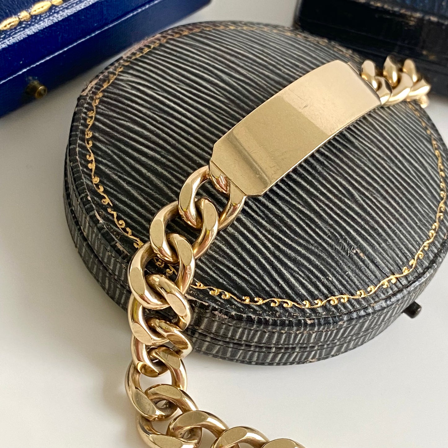 Fantastic Heavy Vintage Solid 9ct Gold Curb ID Bracelet | 7.75" | 10mm
