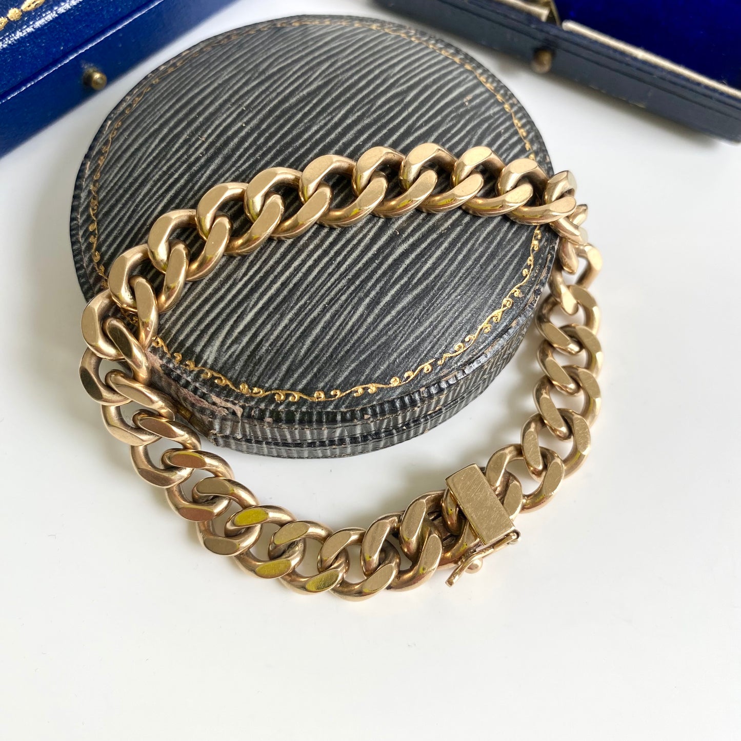 Solid 9ct Gold Vintage Curb Bracelet | 7.5" | 9.5mm