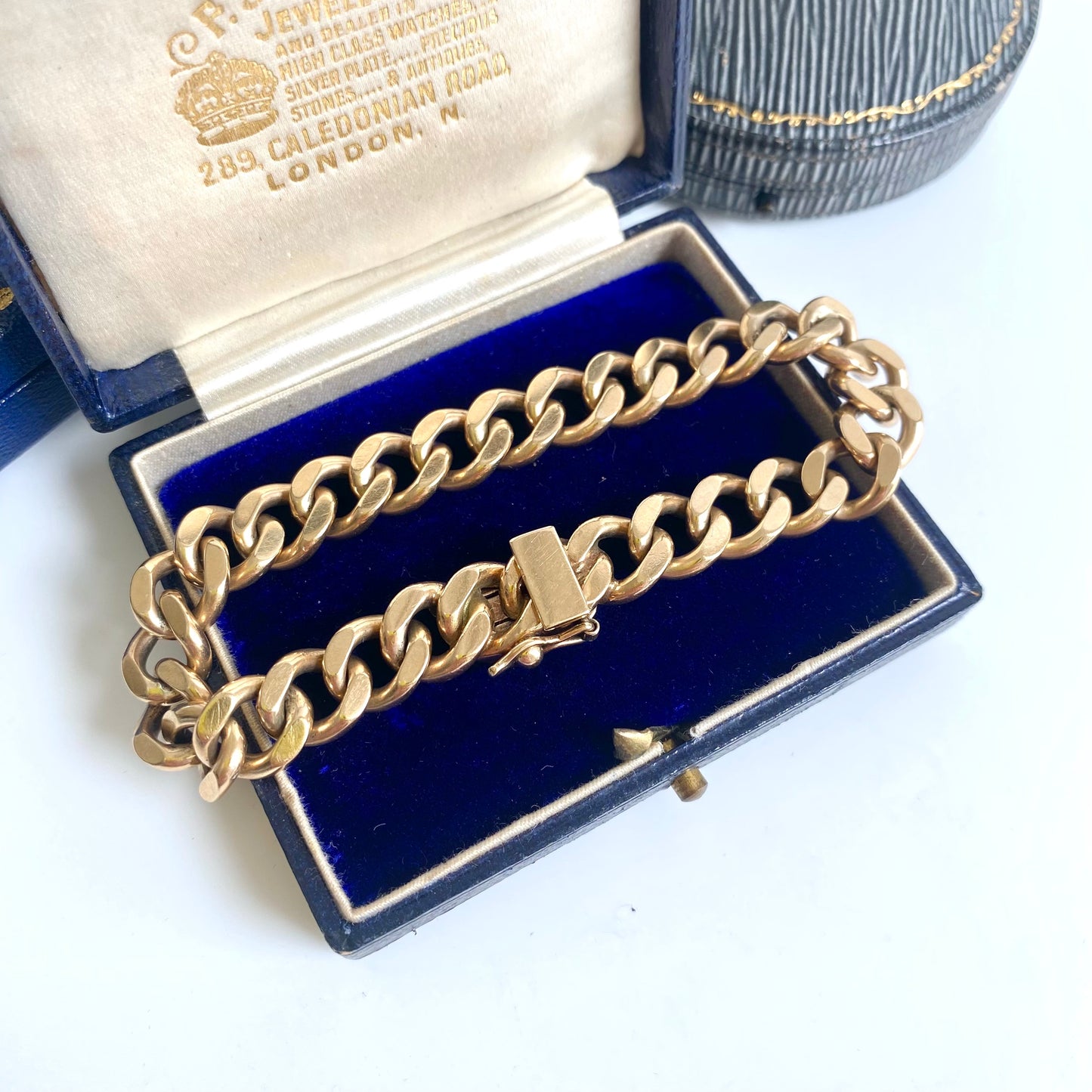 Solid 9ct Gold Vintage Curb Bracelet | 7.5" | 9.5mm