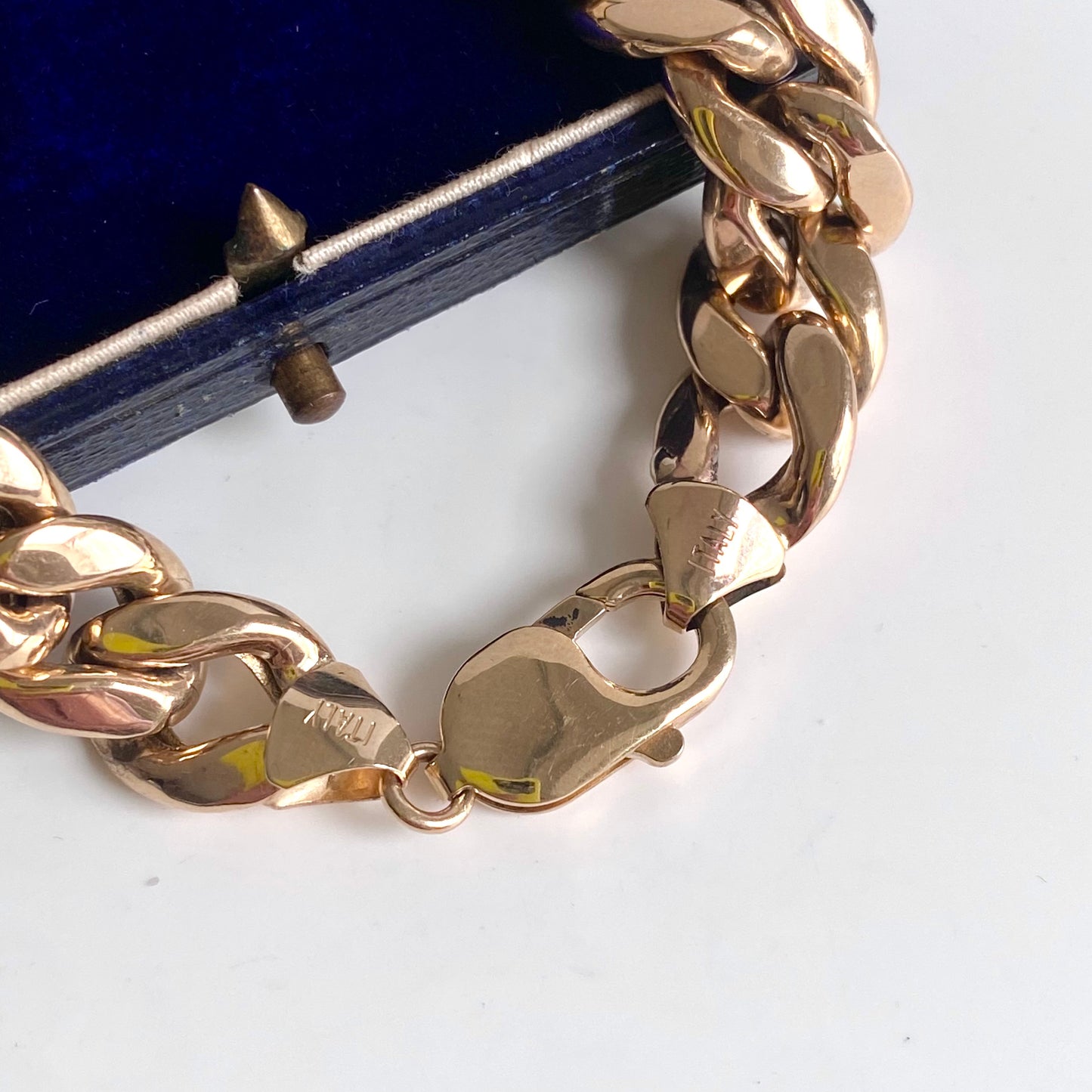 Chunky Hollow 9ct Gold Curb Bracelet | 7.4" | 11mm