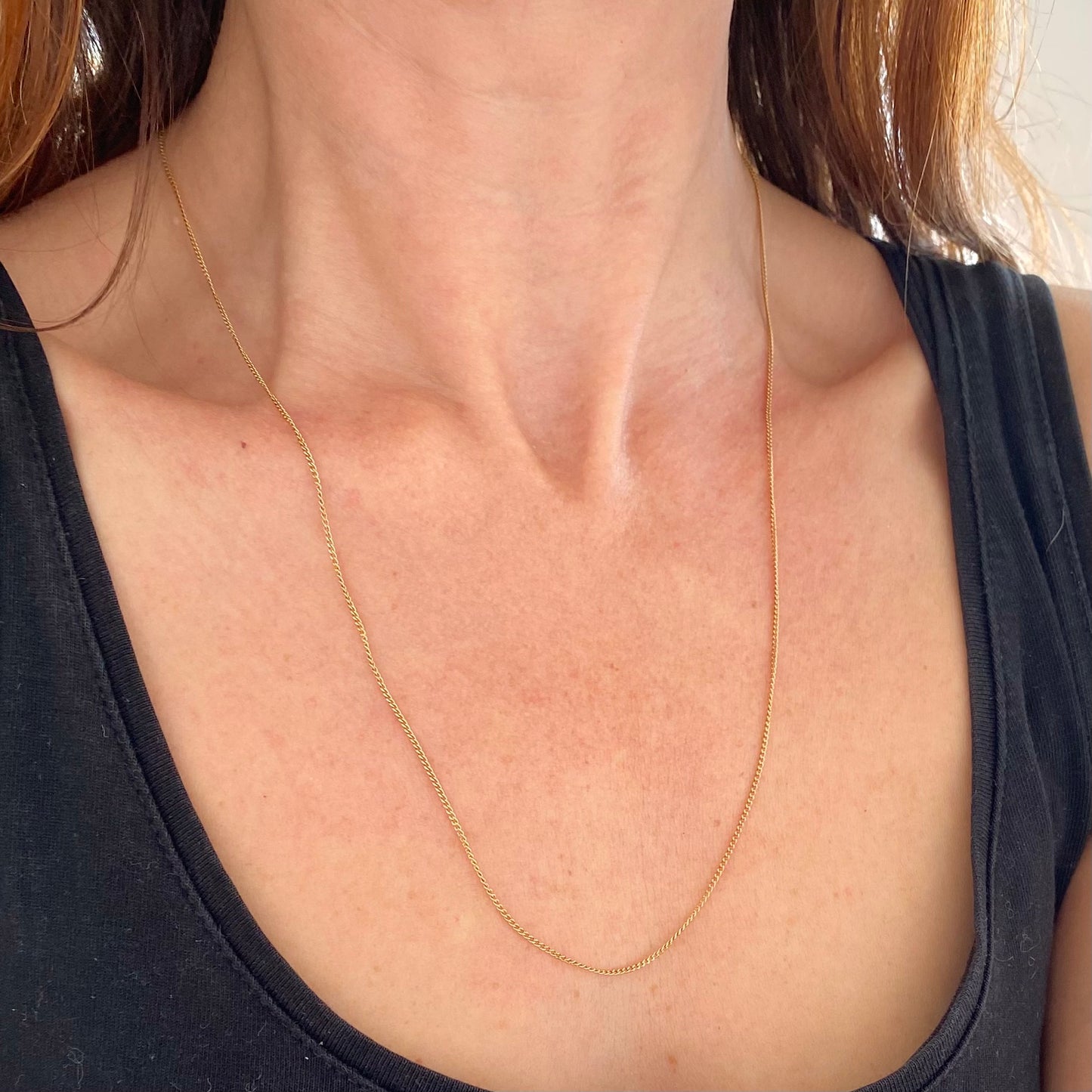 9ct Gold Dainty Curb Chain Link Chain | 20.4" | 1mm