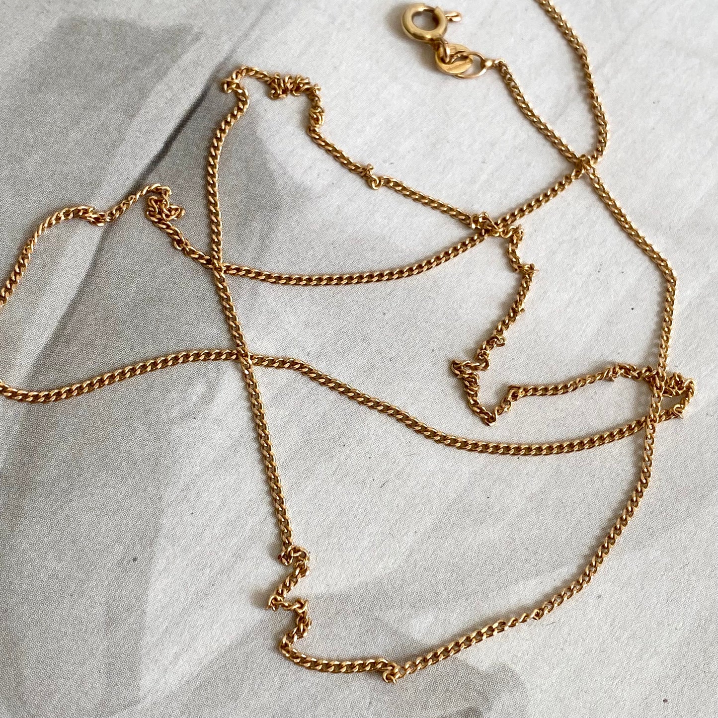 9ct Gold Dainty Curb Chain Link Chain | 20.4" | 1mm