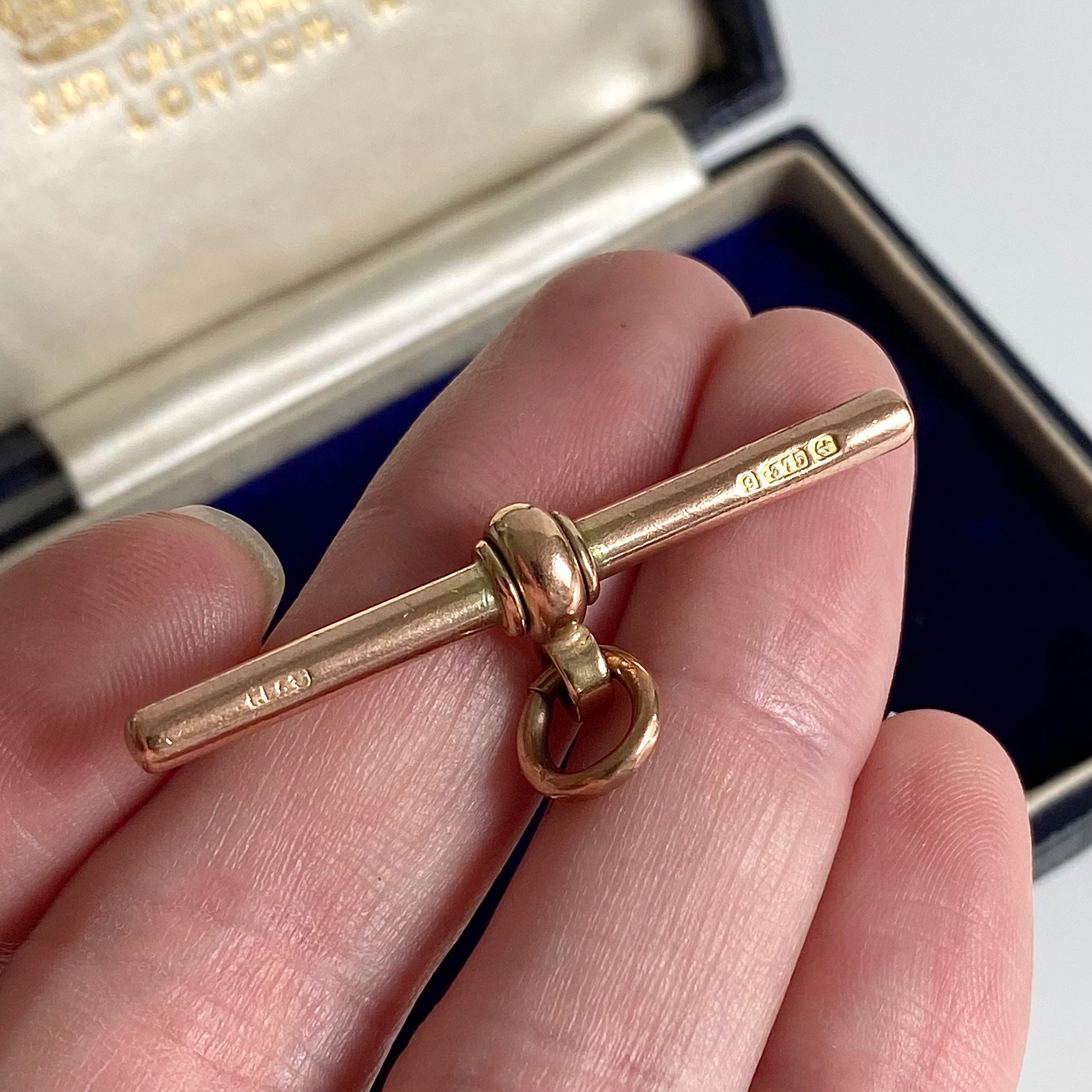 Antique 9ct Rosey Gold Spinning T bar gold ldn Antique 9ct Rosey Gold Spinning T bar gold ldn