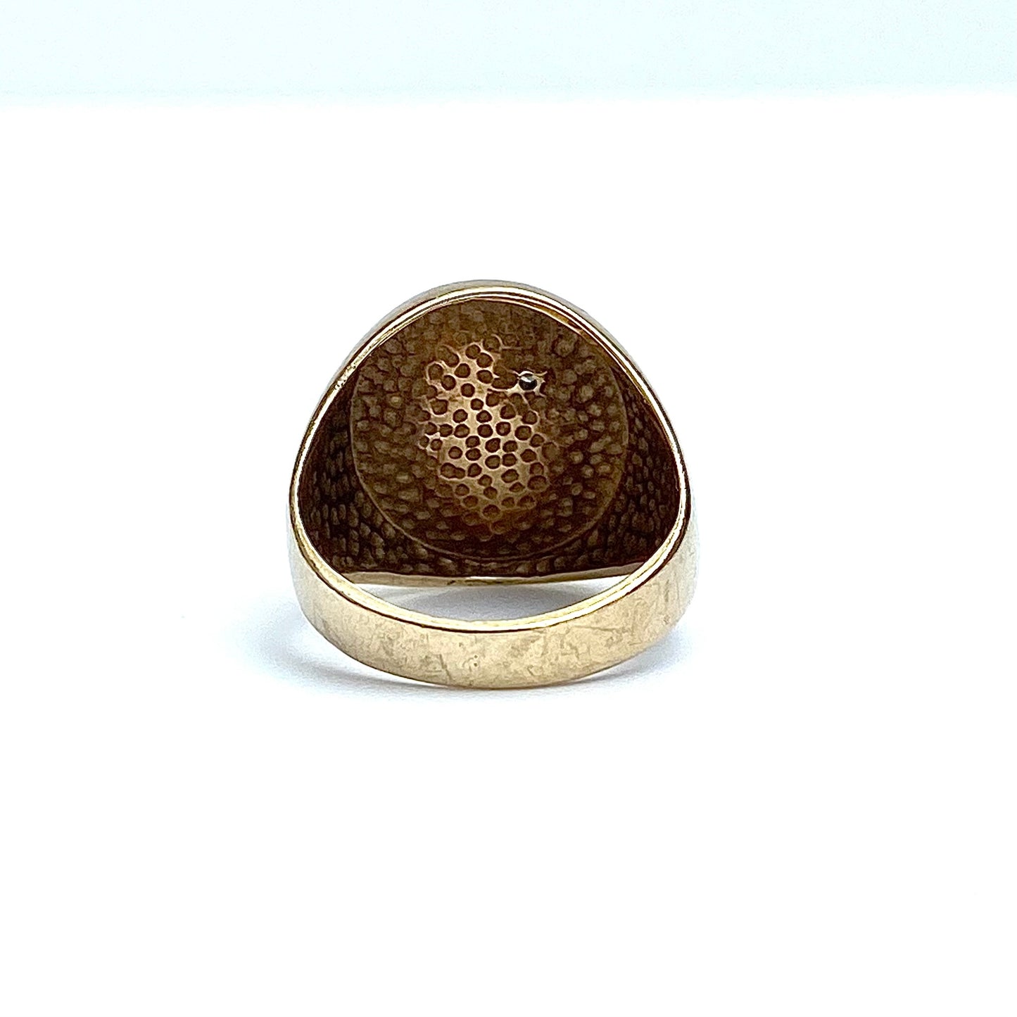 Chunky 9ct Gold and Diamond Signet Ring | Size UK L