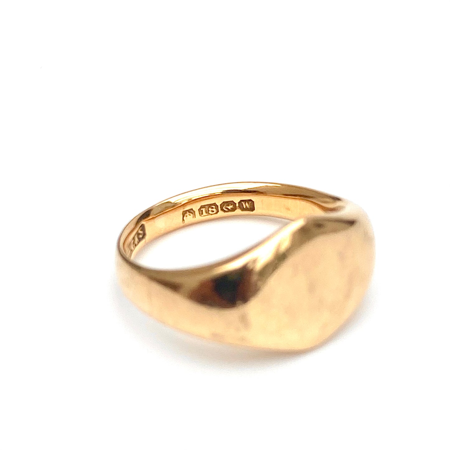 Heavy Vintage 18ct Gold Signet Ring | Size UK J.5