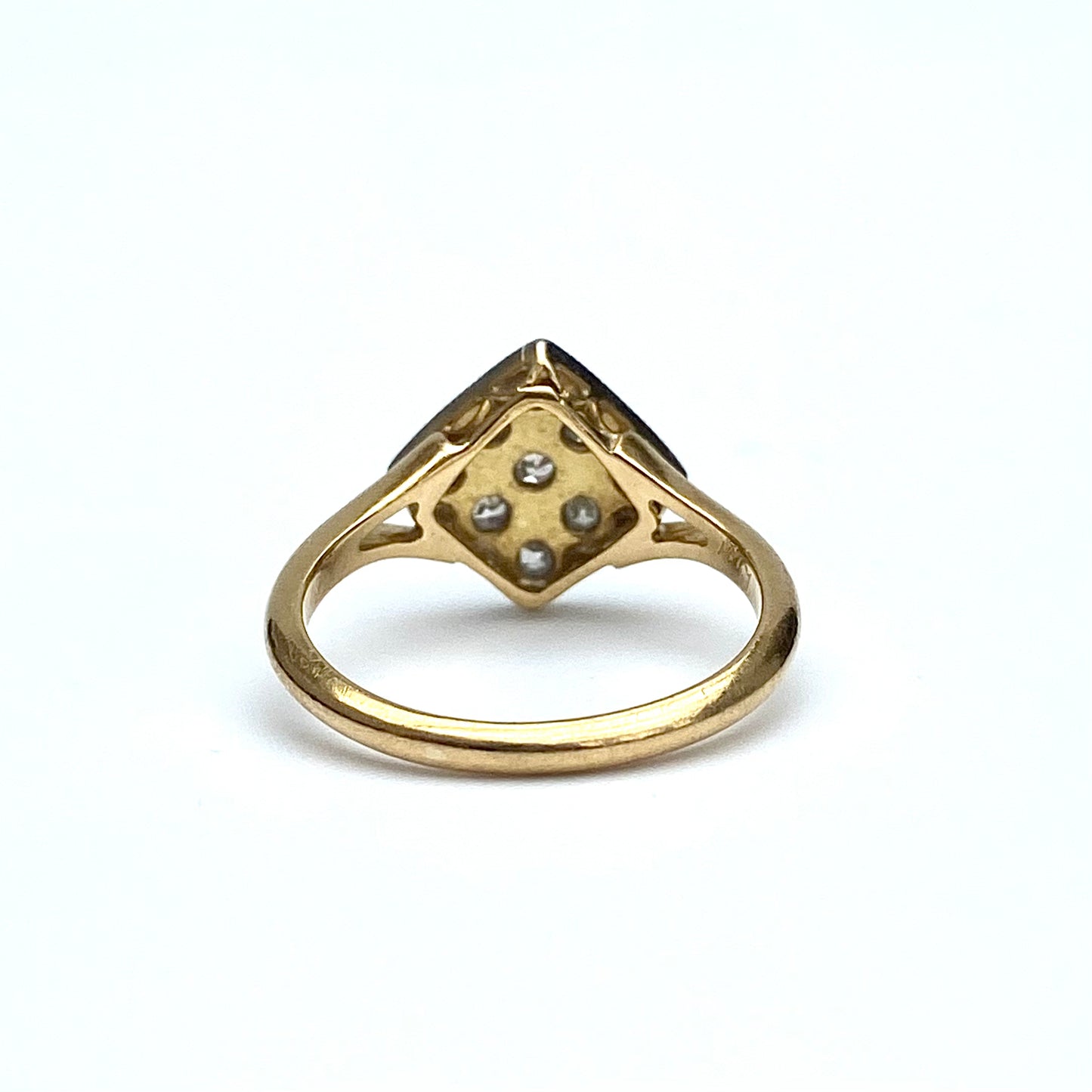 Art Deco 18ct Gold and Diamond Shaped Diamond Ring | Size UK I