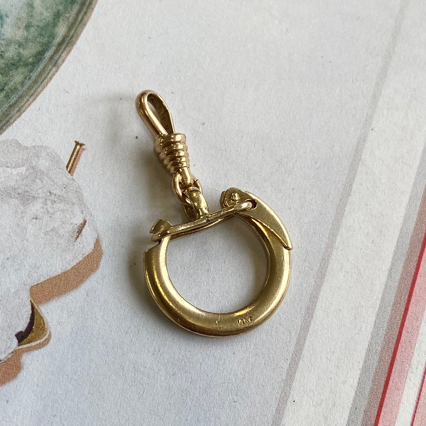 14ct Gold Dog Clip and Key Ring Charm Holder Extender