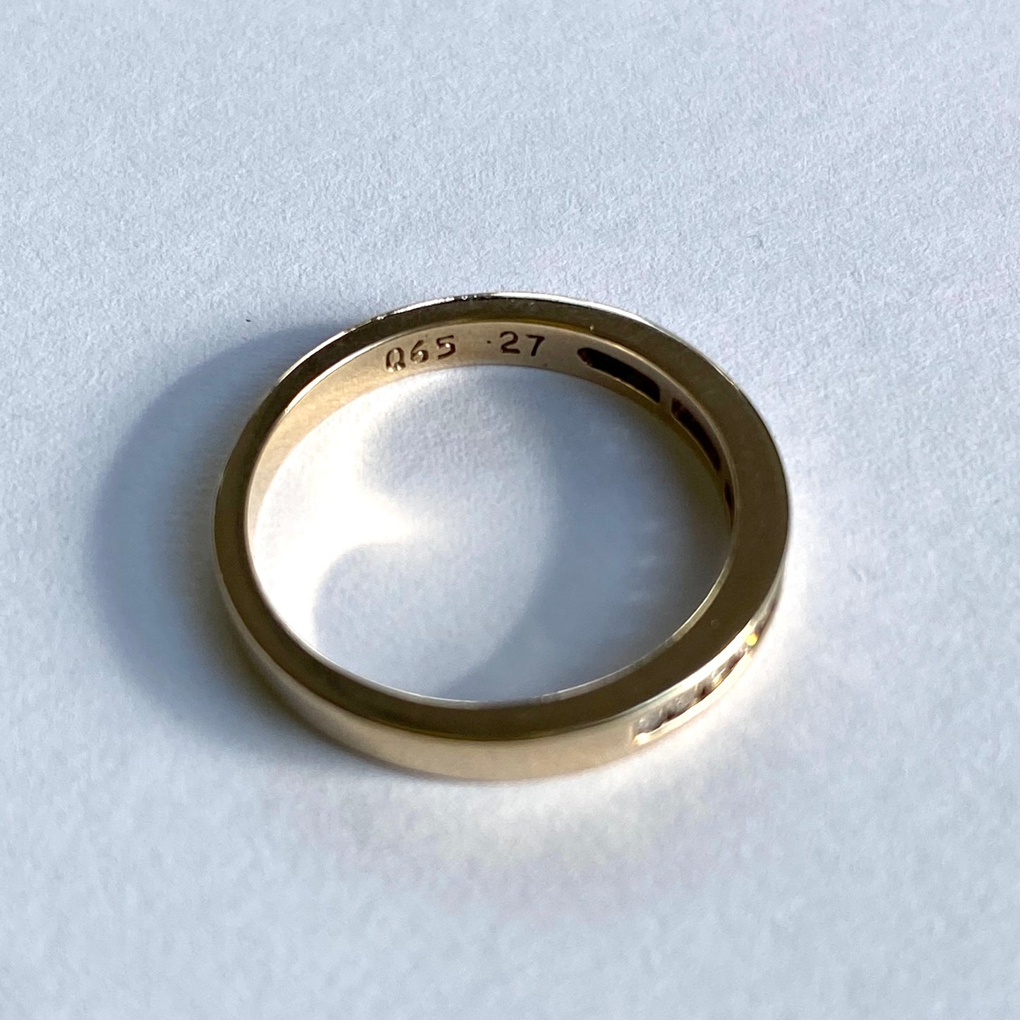 9ct Gold Half Eternity Channel Set Diamond Ring | Size UK P.5