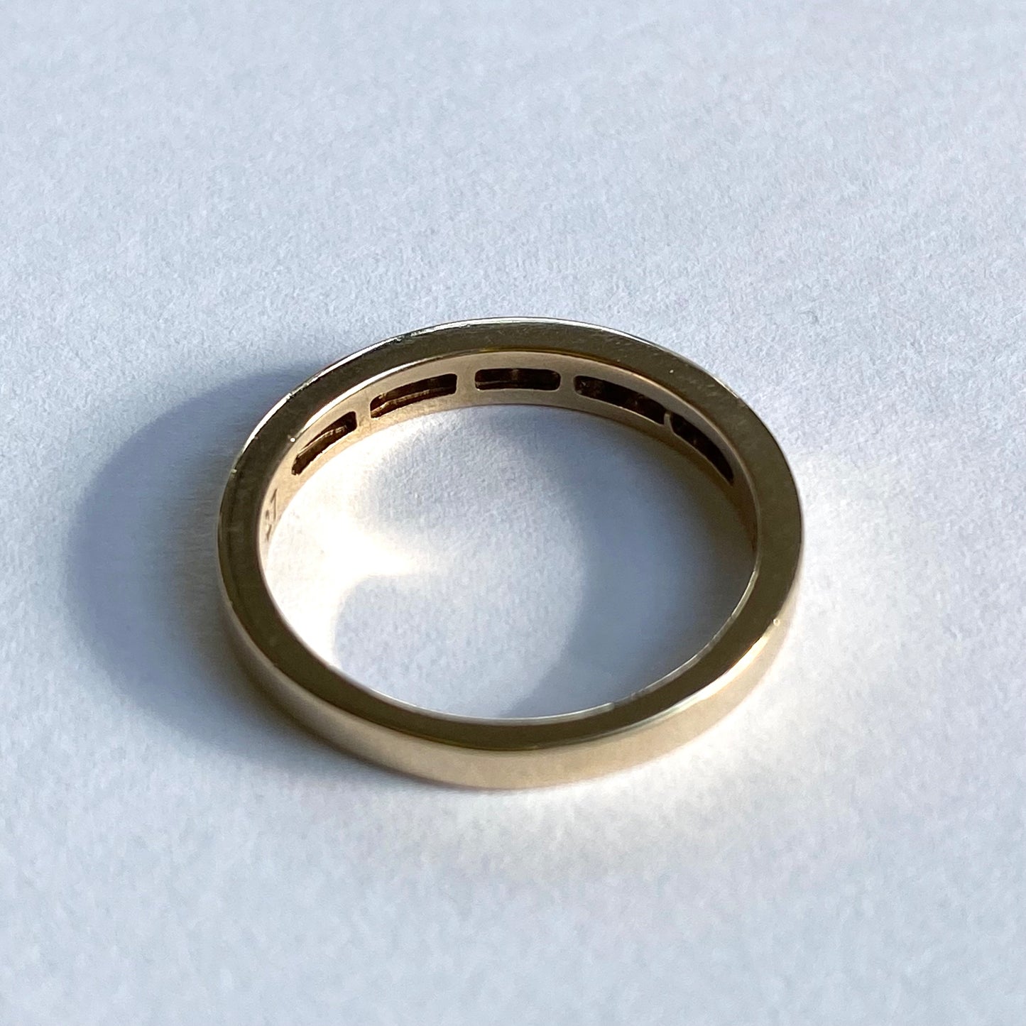9ct Gold Half Eternity Channel Set Diamond Ring | Size UK P.5