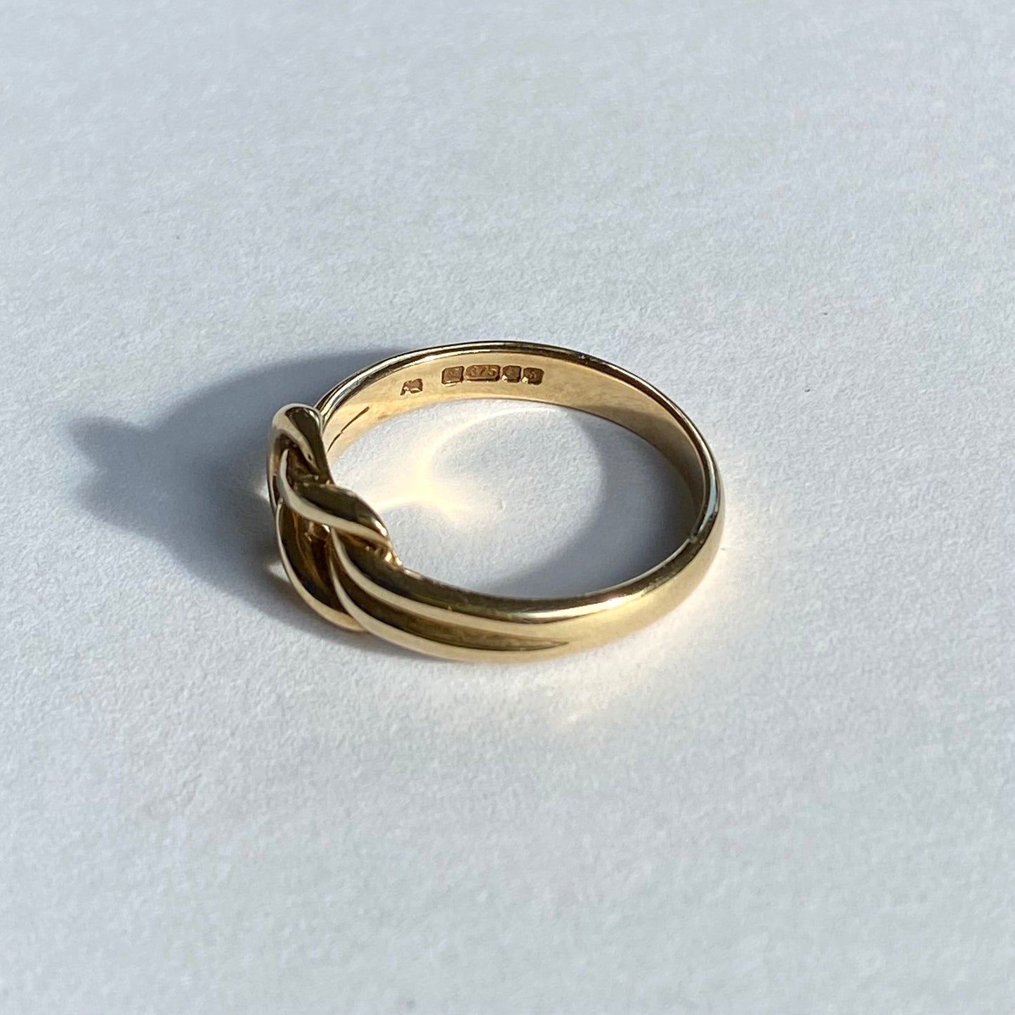 9ct Gold Lovers Knot Ring | Size UK N.5