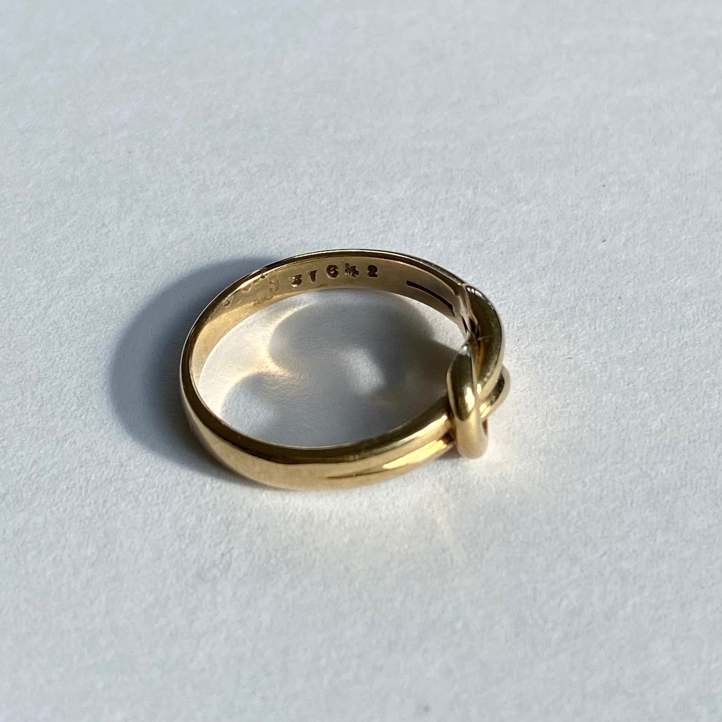 9ct Gold Lovers Knot Ring | Size UK N.5
