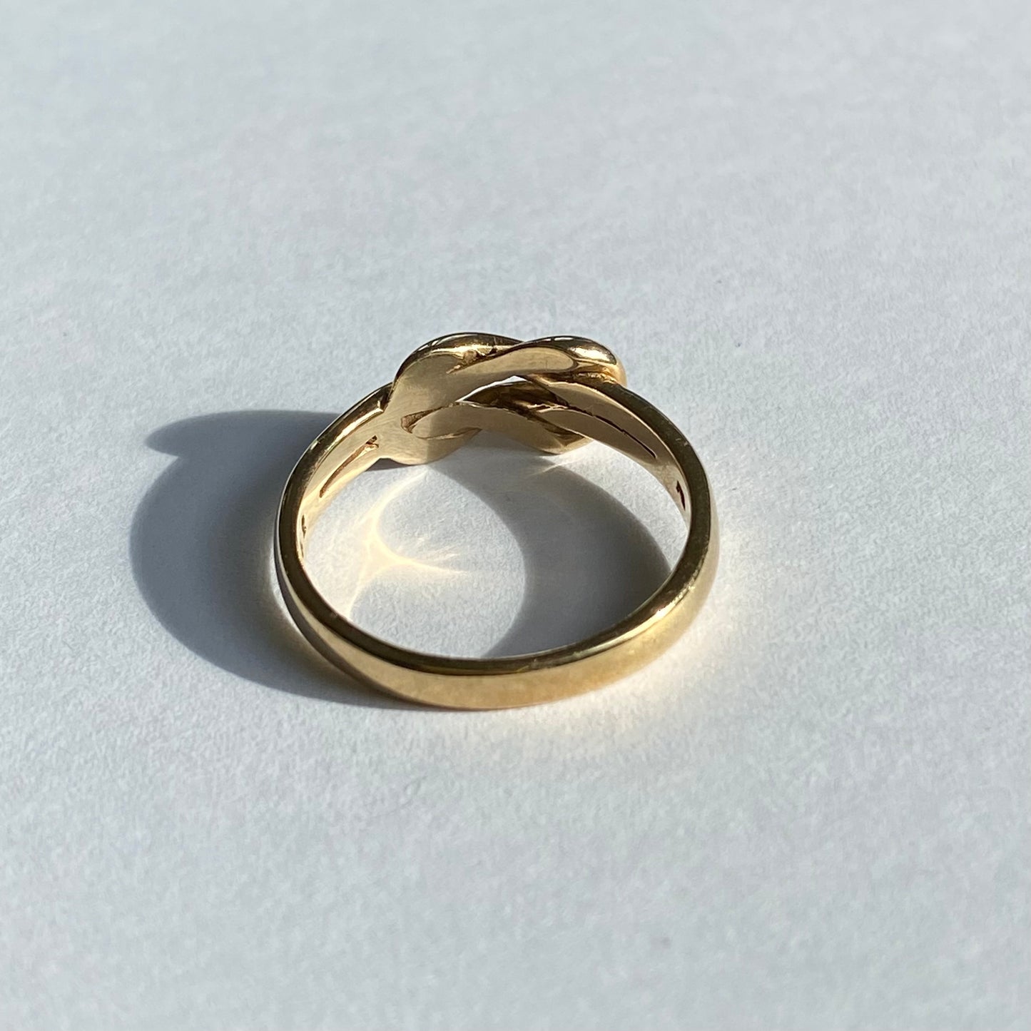 9ct Gold Lovers Knot Ring | Size UK N.5