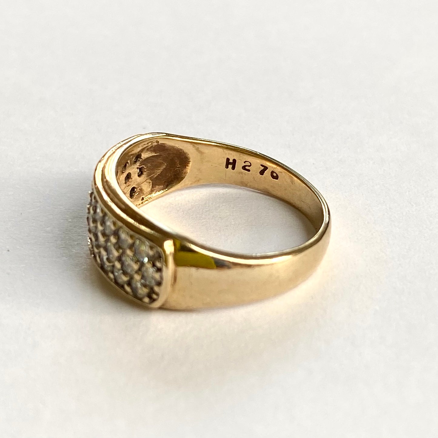 9ct Gold Cubic Zirconia Pave Ring | Size UK L