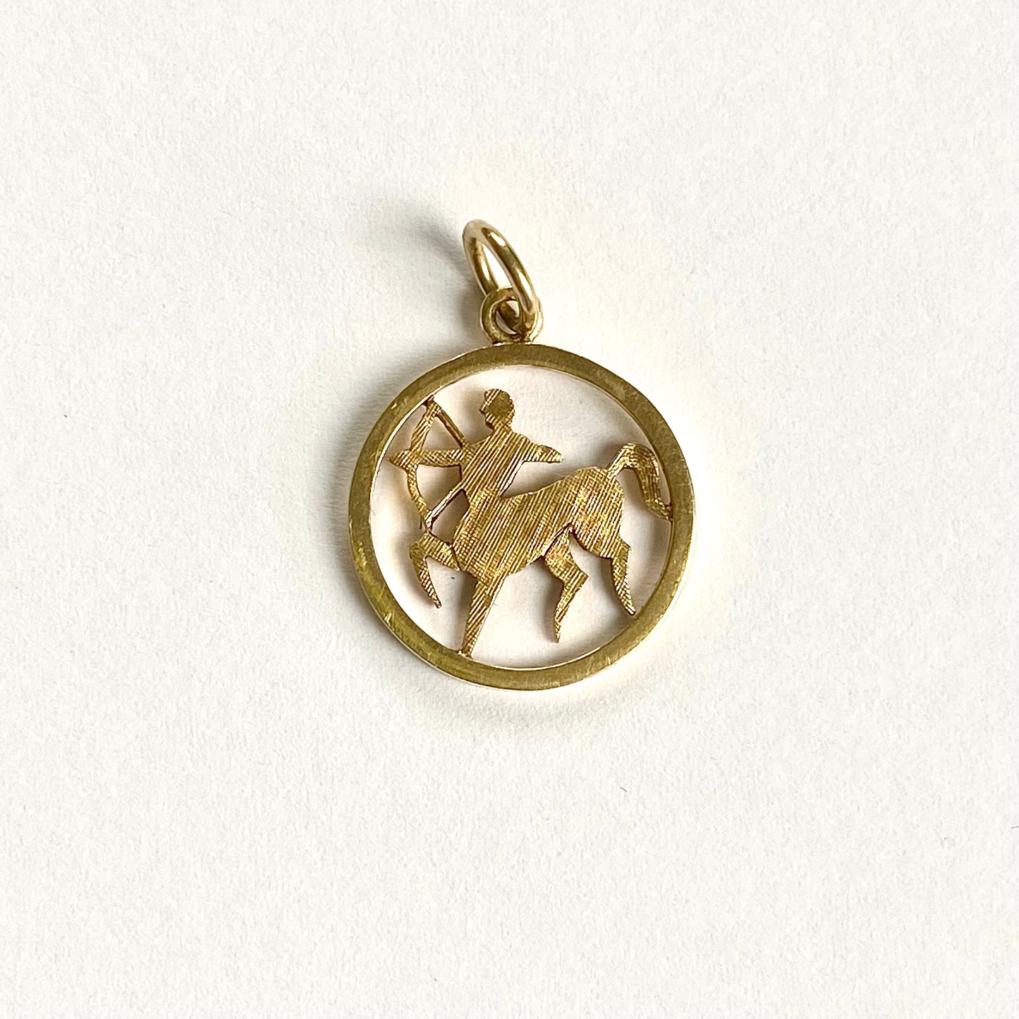 14ct Sagittarius Zodiac Pendant/Charm | 18mm