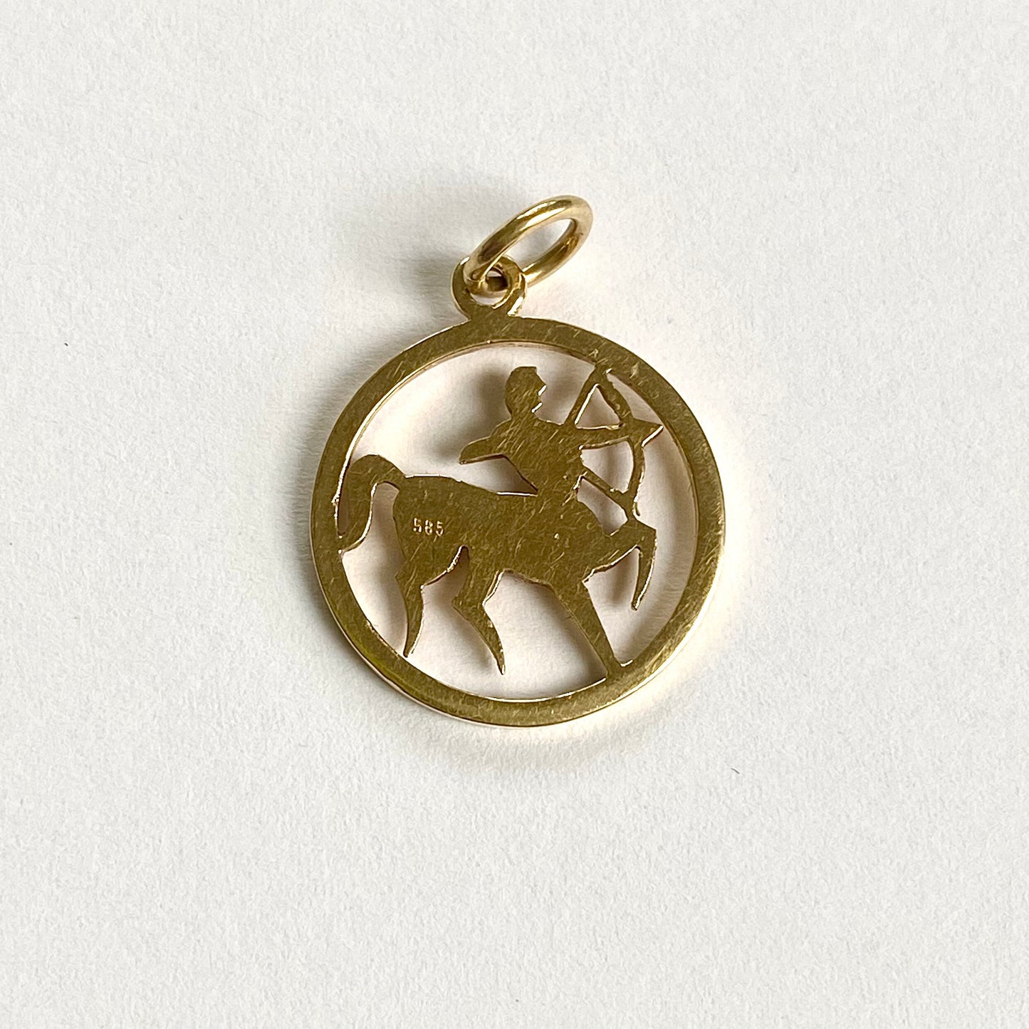 14ct Sagittarius Zodiac Pendant/Charm | 18mm