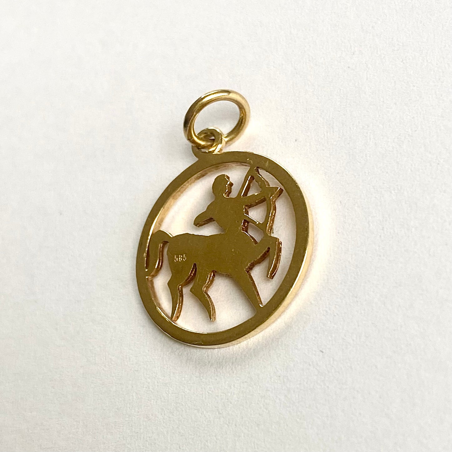 14ct Sagittarius Zodiac Pendant/Charm | 18mm