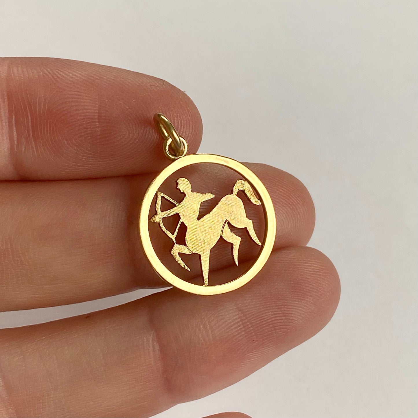 14ct Sagittarius Zodiac Pendant/Charm | 18mm
