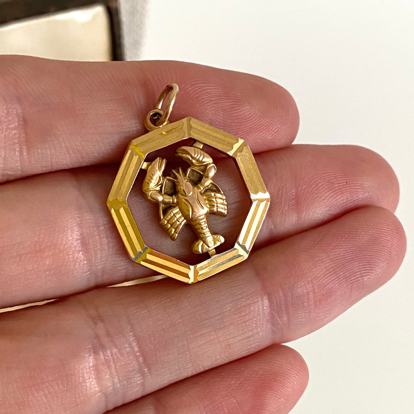 Gorgeous 9ct Gold Lobster Charm / Pendant | 21mm