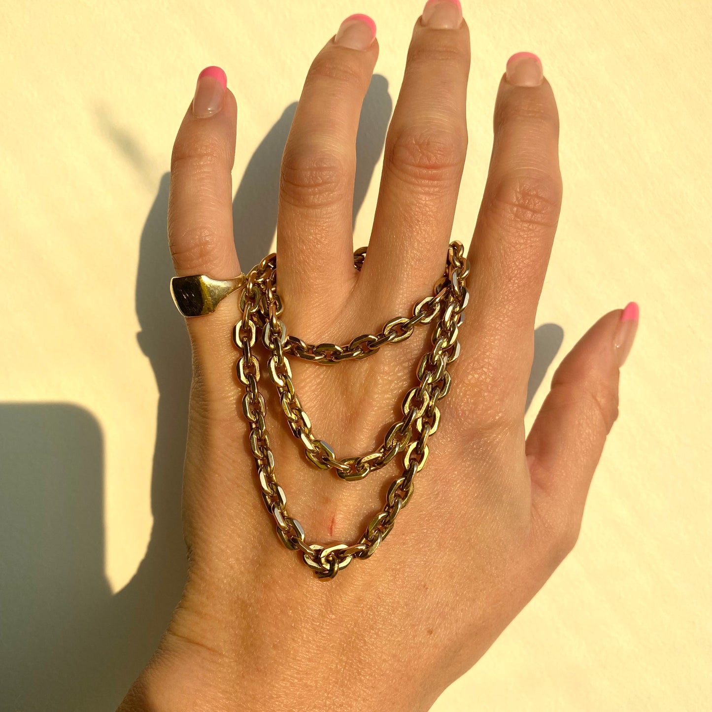 Stunning Heavy 9ct Gold Vintage Biker Chain | 18.5" | 34.7g