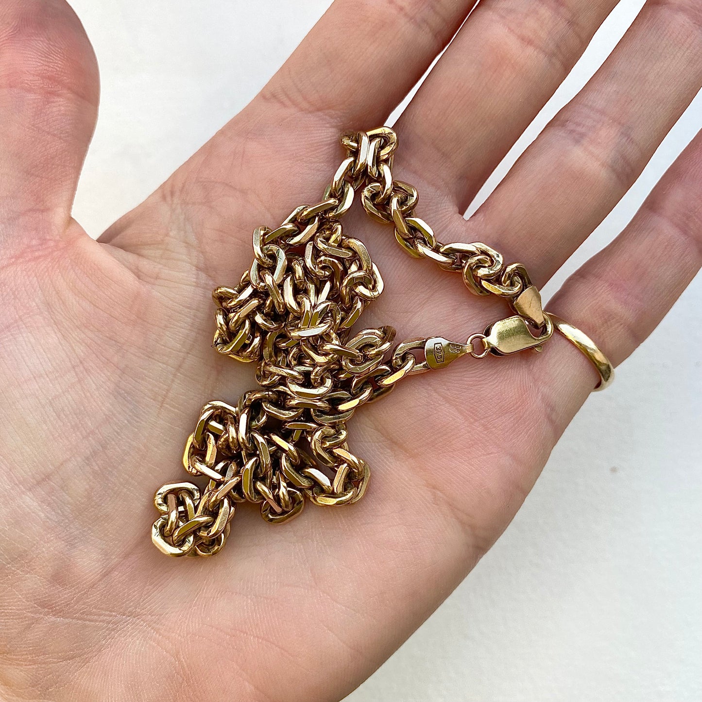 Stunning Heavy 9ct Gold Vintage Biker Chain | 18.5" | 34.7g