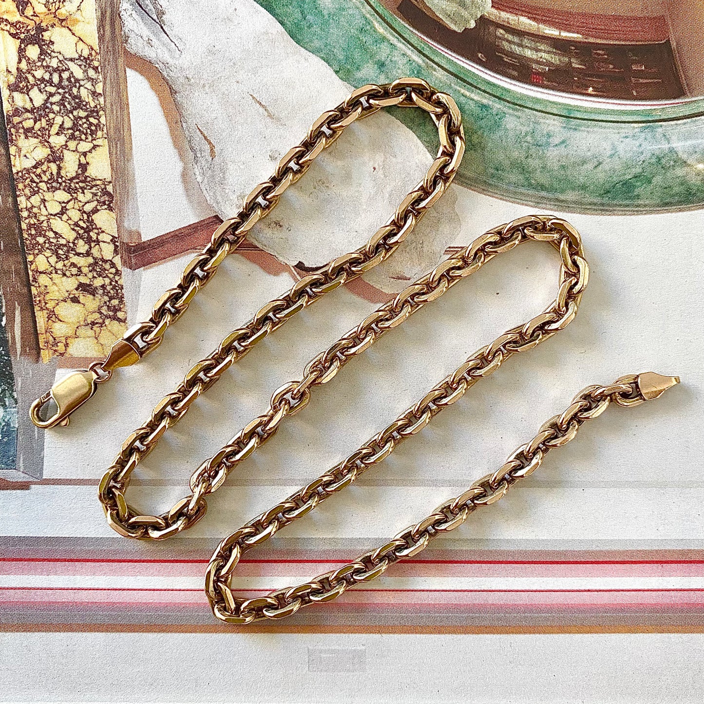Stunning Heavy 9ct Gold Vintage Biker Chain | 18.5" | 34.7g