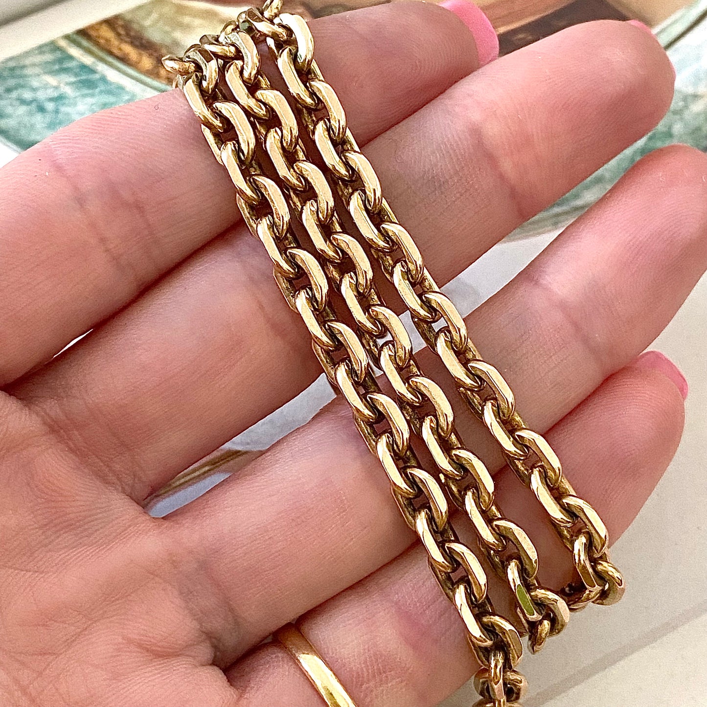 Stunning Heavy 9ct Gold Vintage Biker Chain | 18.5" | 34.7g
