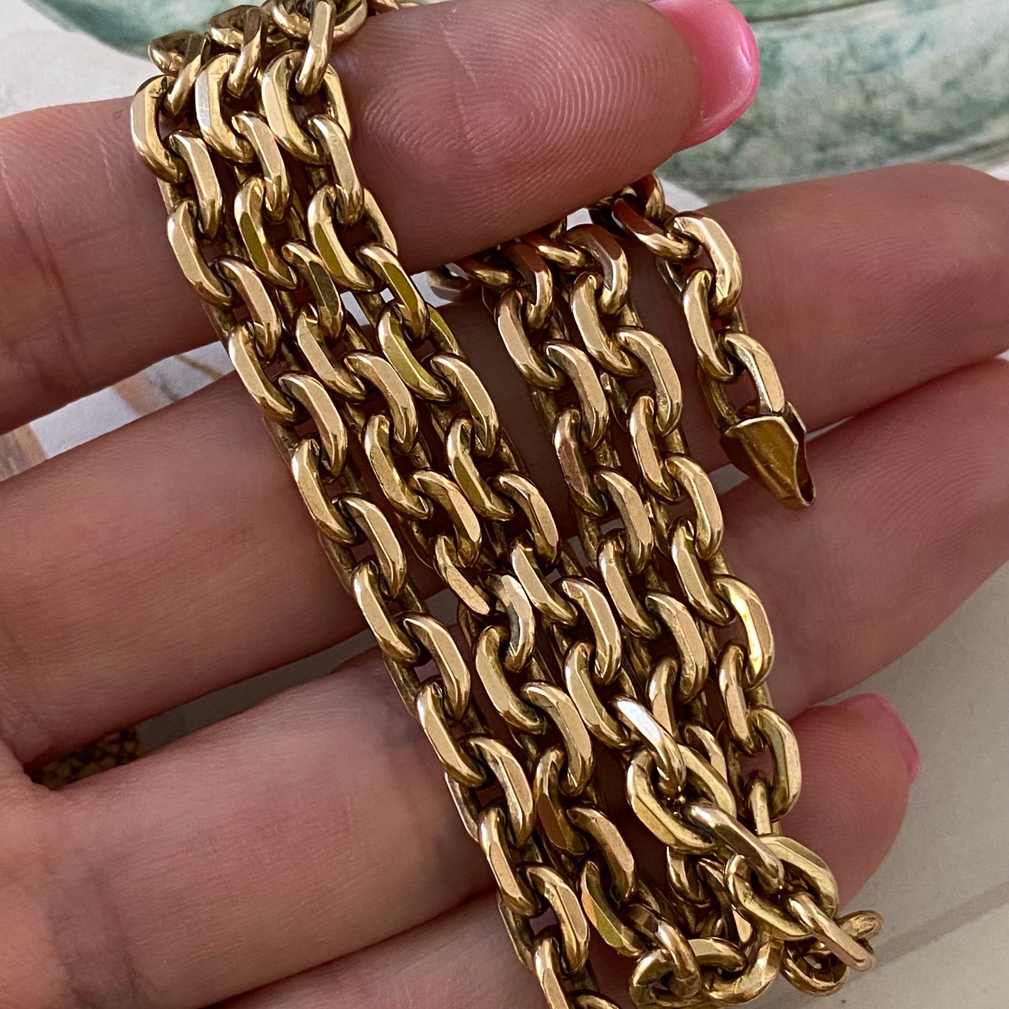 Stunning Heavy 9ct Gold Vintage Biker Chain | 18.5" | 34.7g