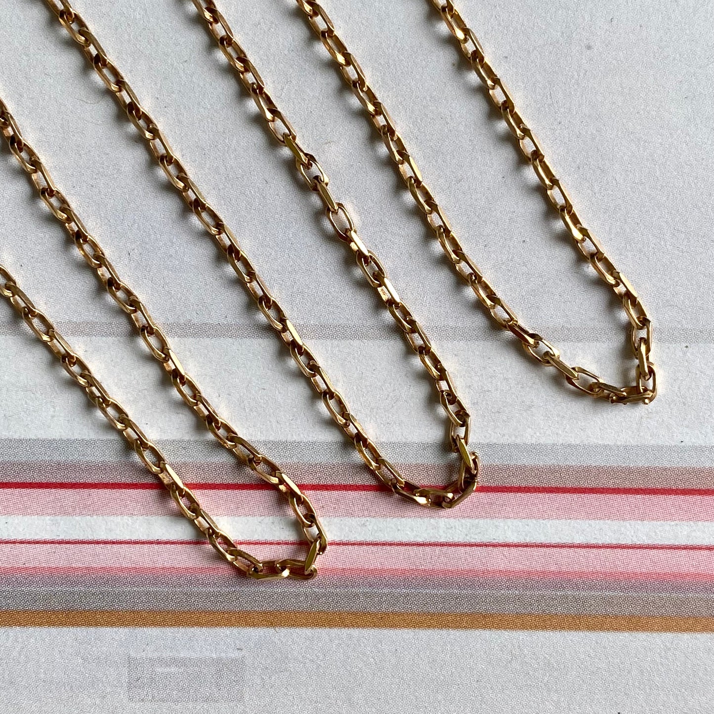 Lovely Vintage 9ct Gold Rectangle Biker Link Chain | 22.25" | 4.2g
