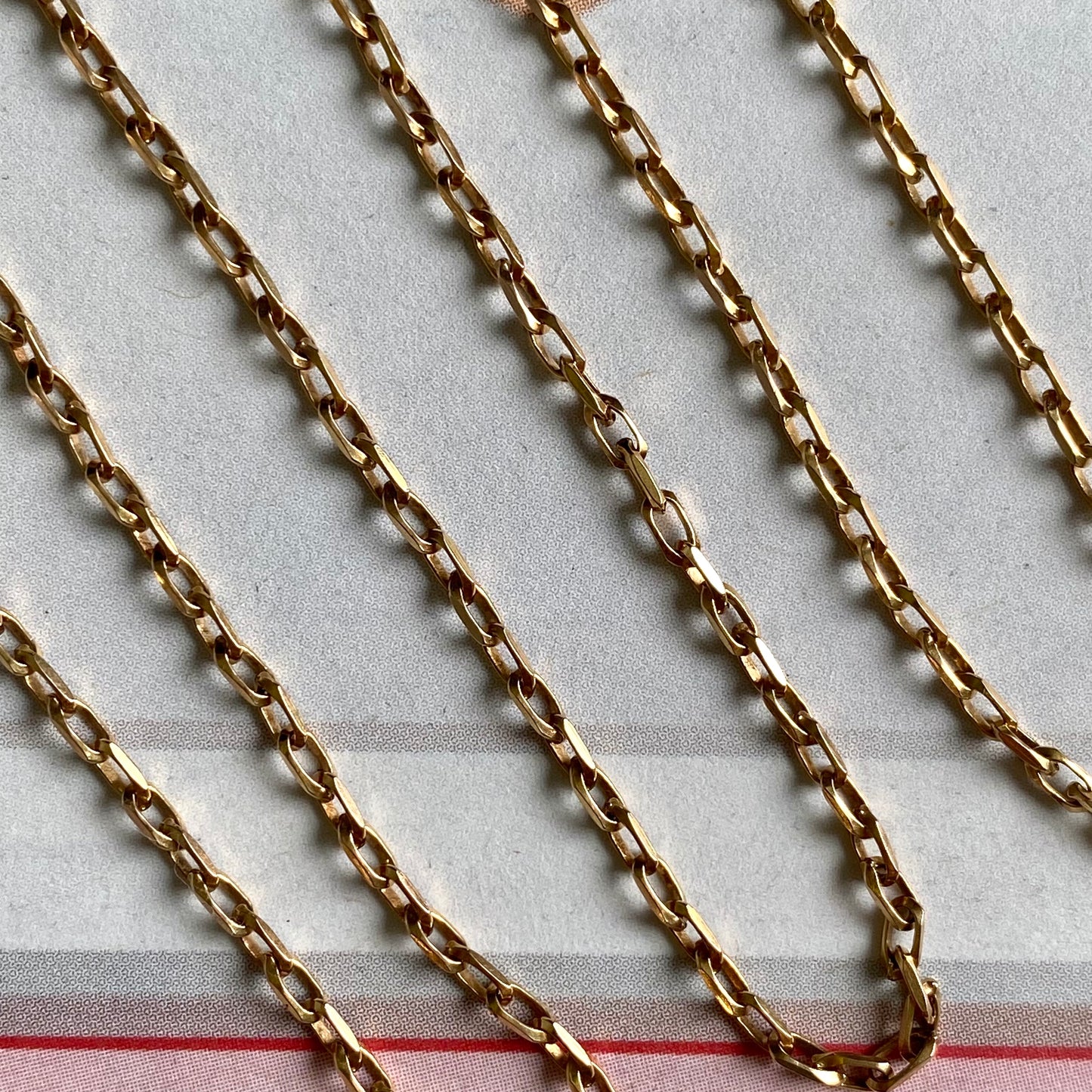Lovely Vintage 9ct Gold Rectangle Biker Link Chain | 22.25" | 4.2g
