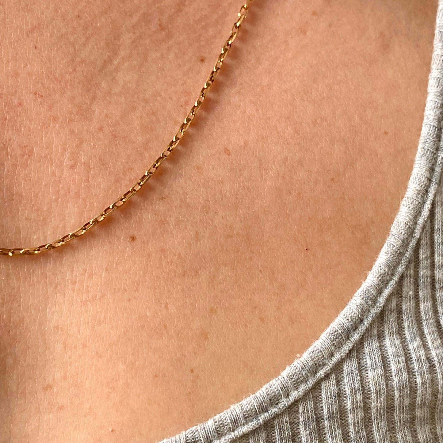 Lovely Vintage 9ct Gold Rectangle Biker Link Chain | 22.25" | 4.2g
