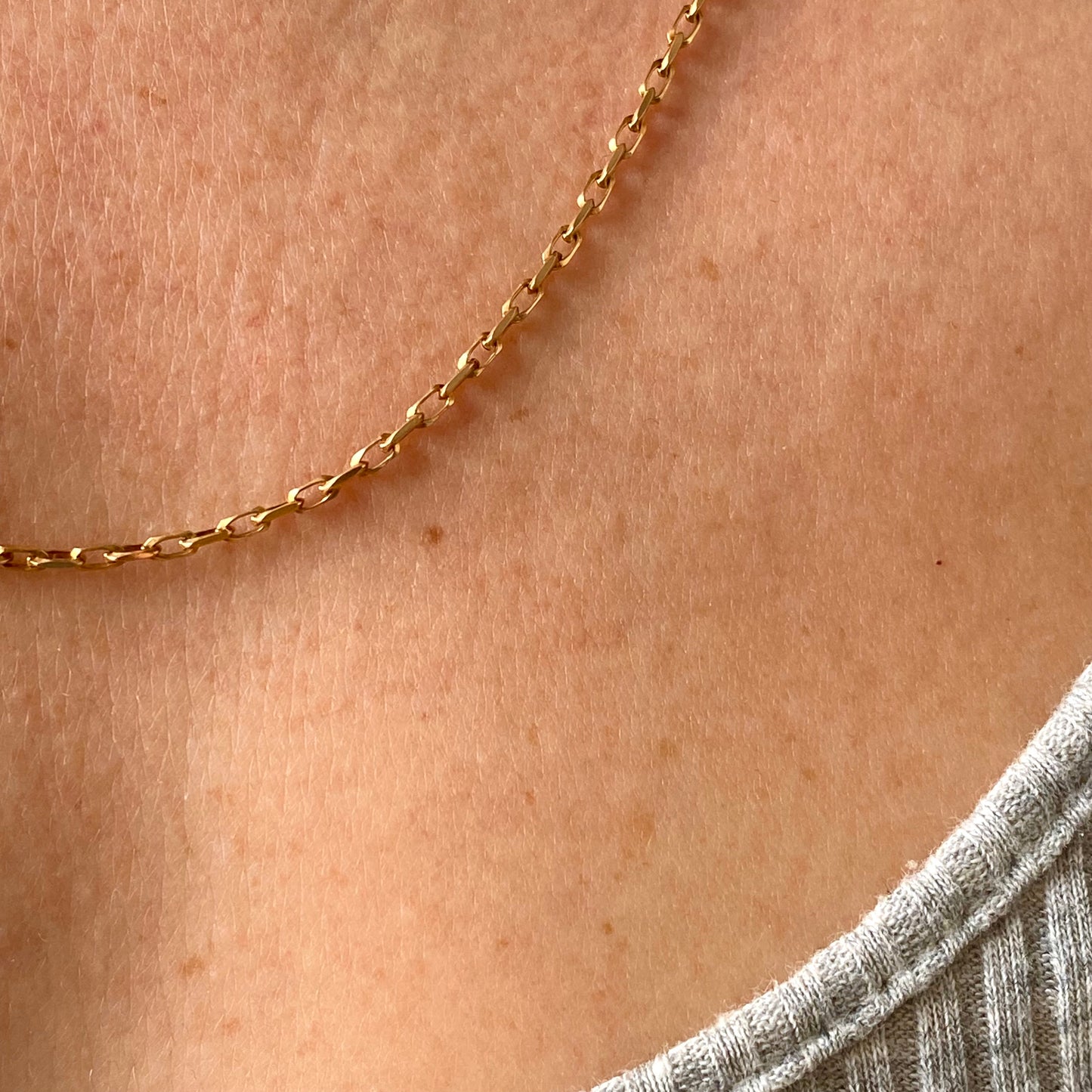 Lovely Vintage 9ct Gold Rectangle Biker Link Chain | 22.25" | 4.2g