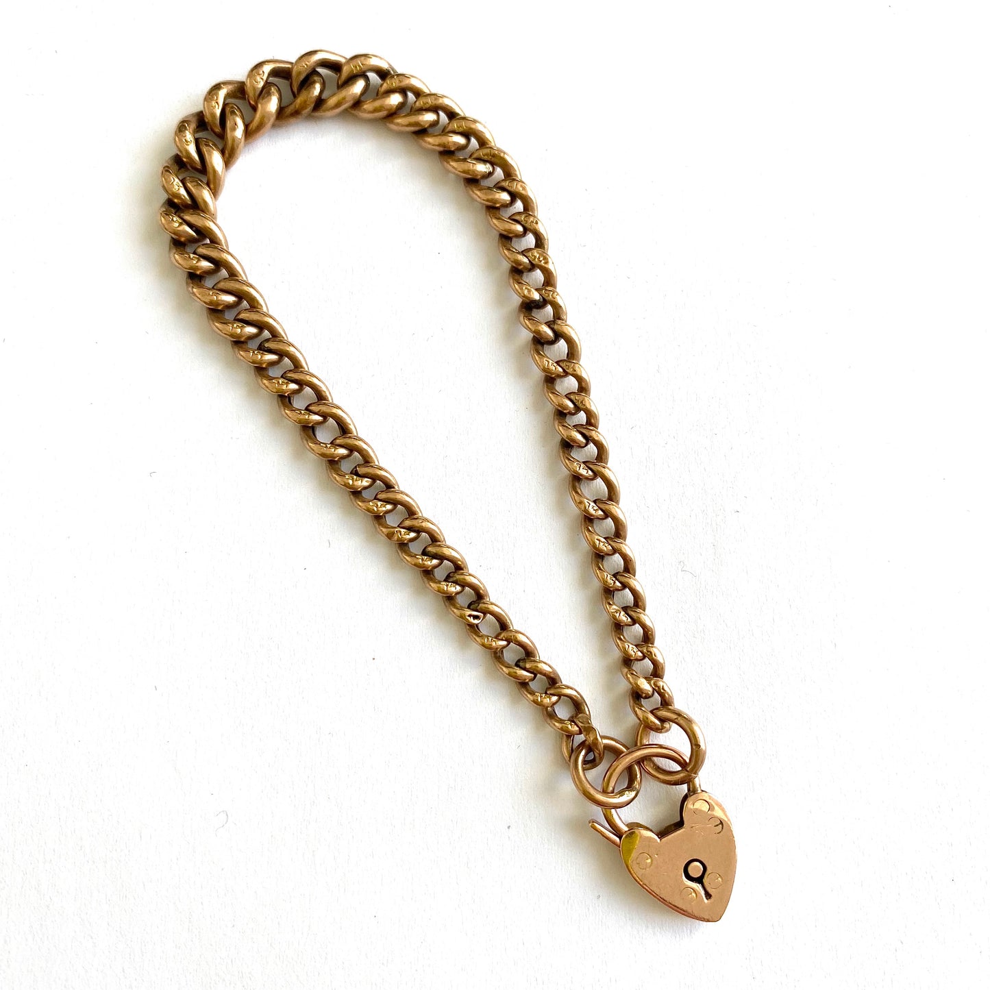 Lovely Antique Graduated 9ct Curb Bracelet | 7.25" | 6.8g