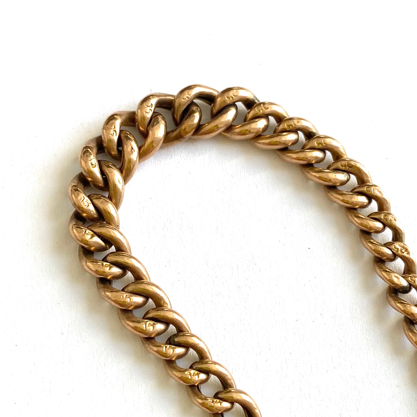 Lovely Antique Graduated 9ct Curb Bracelet | 7.25" | 6.8g