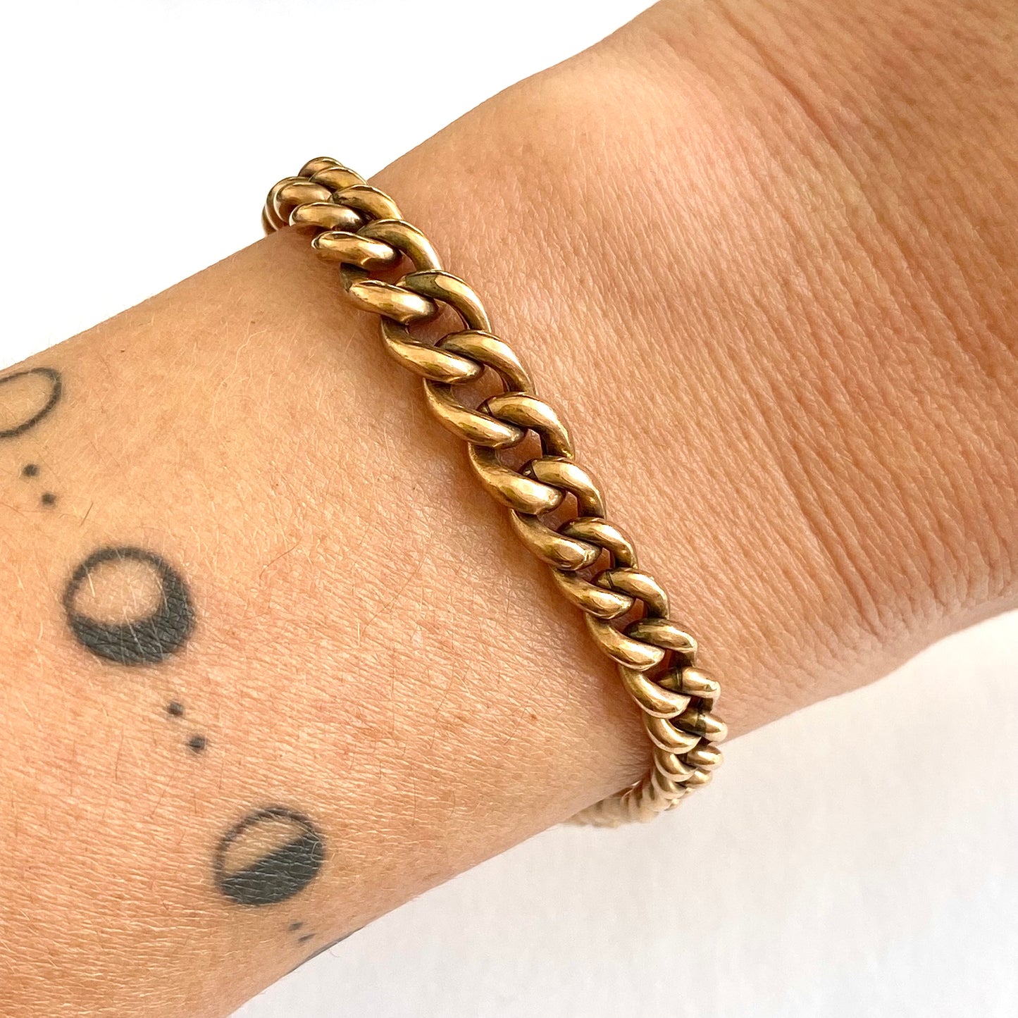 Lovely Antique Graduated 9ct Curb Bracelet | 7.25" | 6.8g