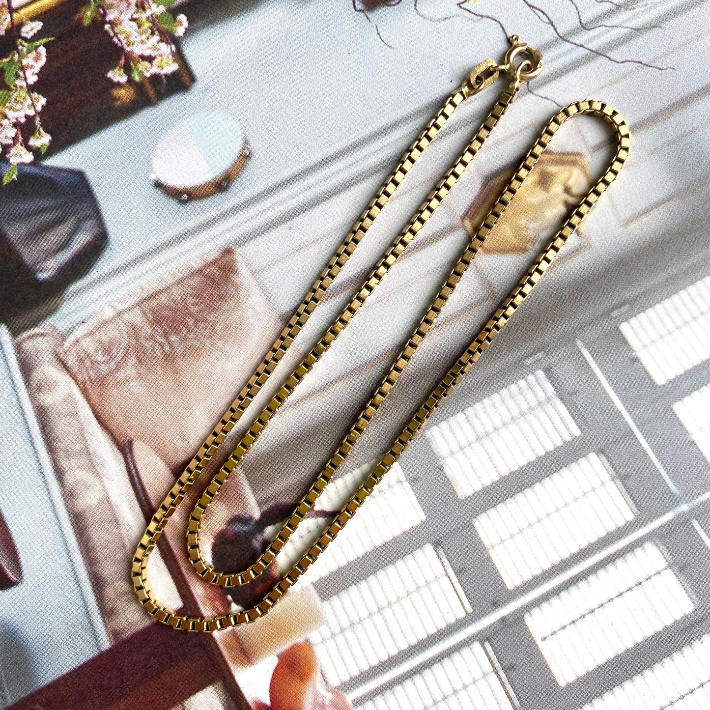 Vintage 9ct Gold Box Chain | 16" | 2mm