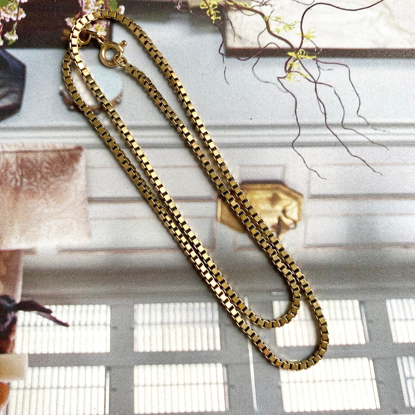 Vintage 9ct Gold Box Chain | 16" | 2mm