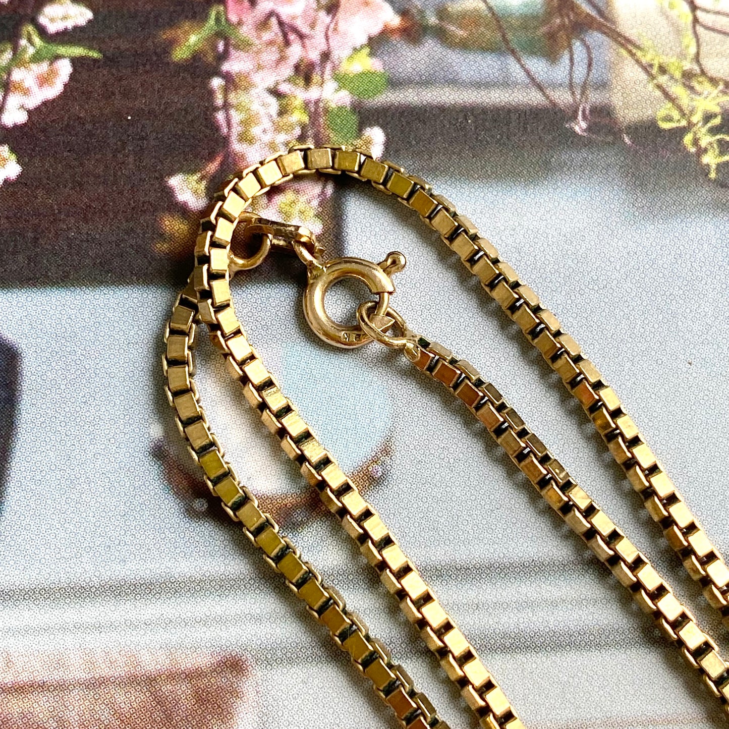 Vintage 9ct Gold Box Chain | 16" | 2mm