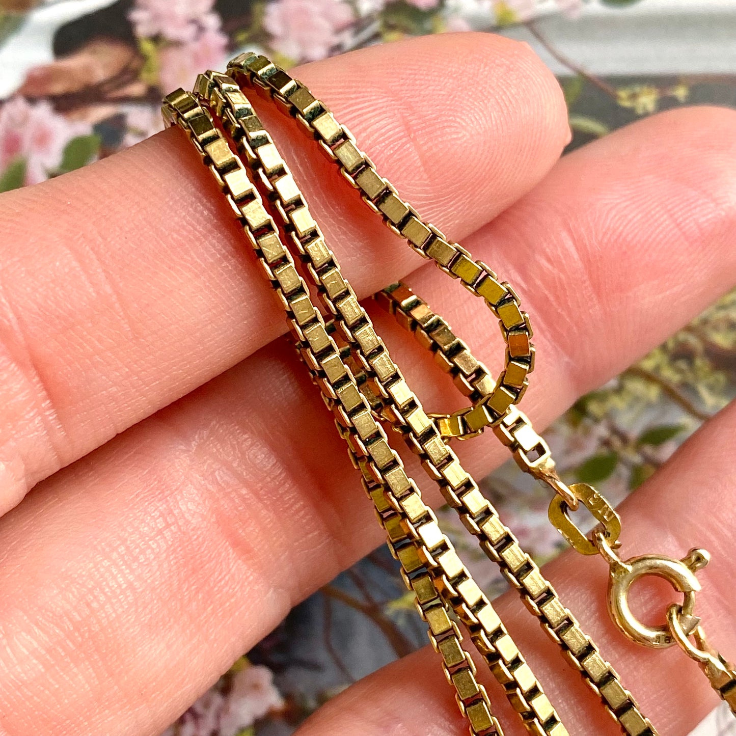 Vintage 9ct Gold Box Chain | 16" | 2mm