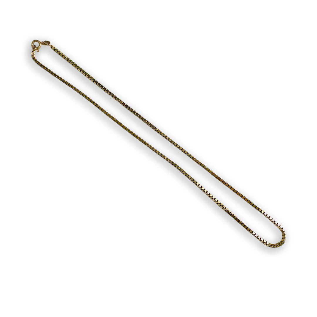 Vintage 9ct Gold Box Chain | 16" | 2mm