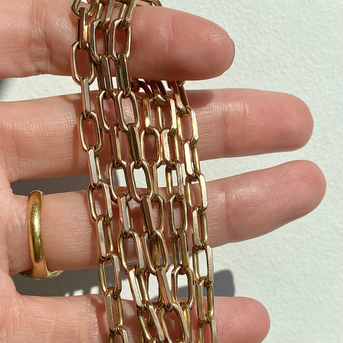 Heavy 9ct Gold Vintage Biker Chain with Dog Clip | 25" | 30.5g