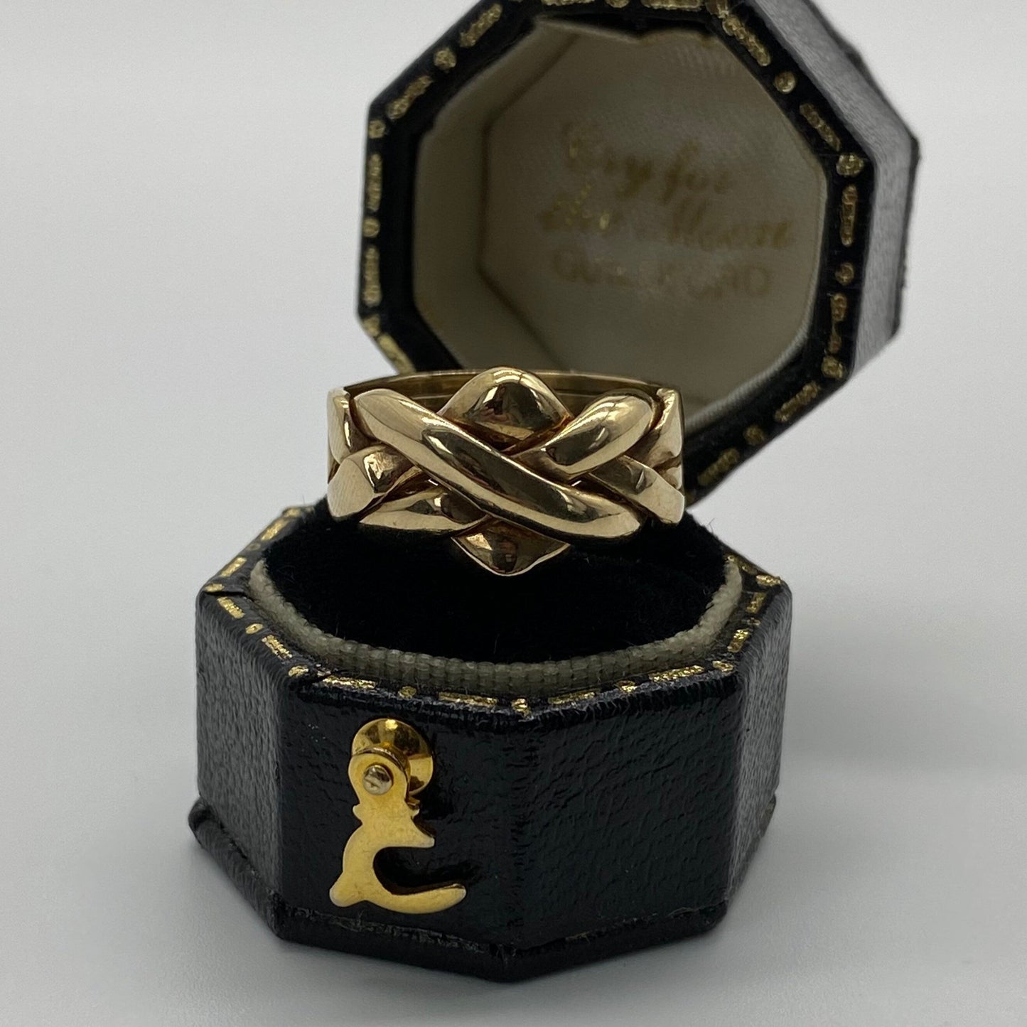 Vintage 9ct Gold Four-piece Puzzle Ring | Size UK M